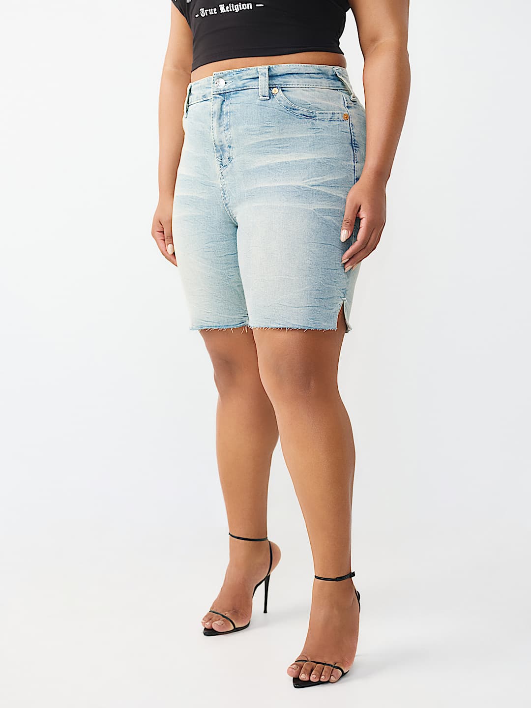 PLUS MIYA MID RISE BIG T BERMUDA SHORT