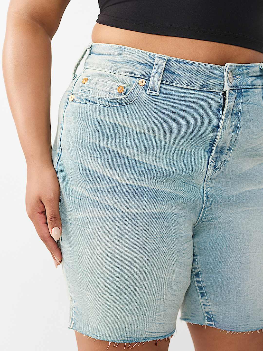 PLUS MIYA MID RISE BIG T BERMUDA SHORT