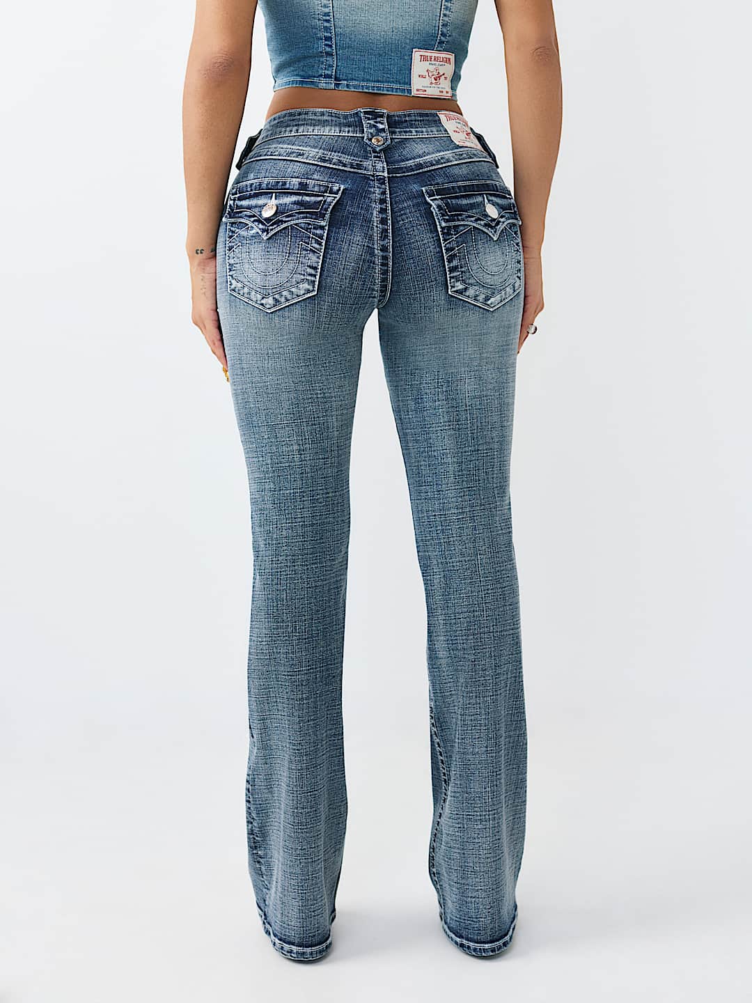 BECCA MID RISE RETRO POCKET FLAP BOOTCUT JEAN, image 6
