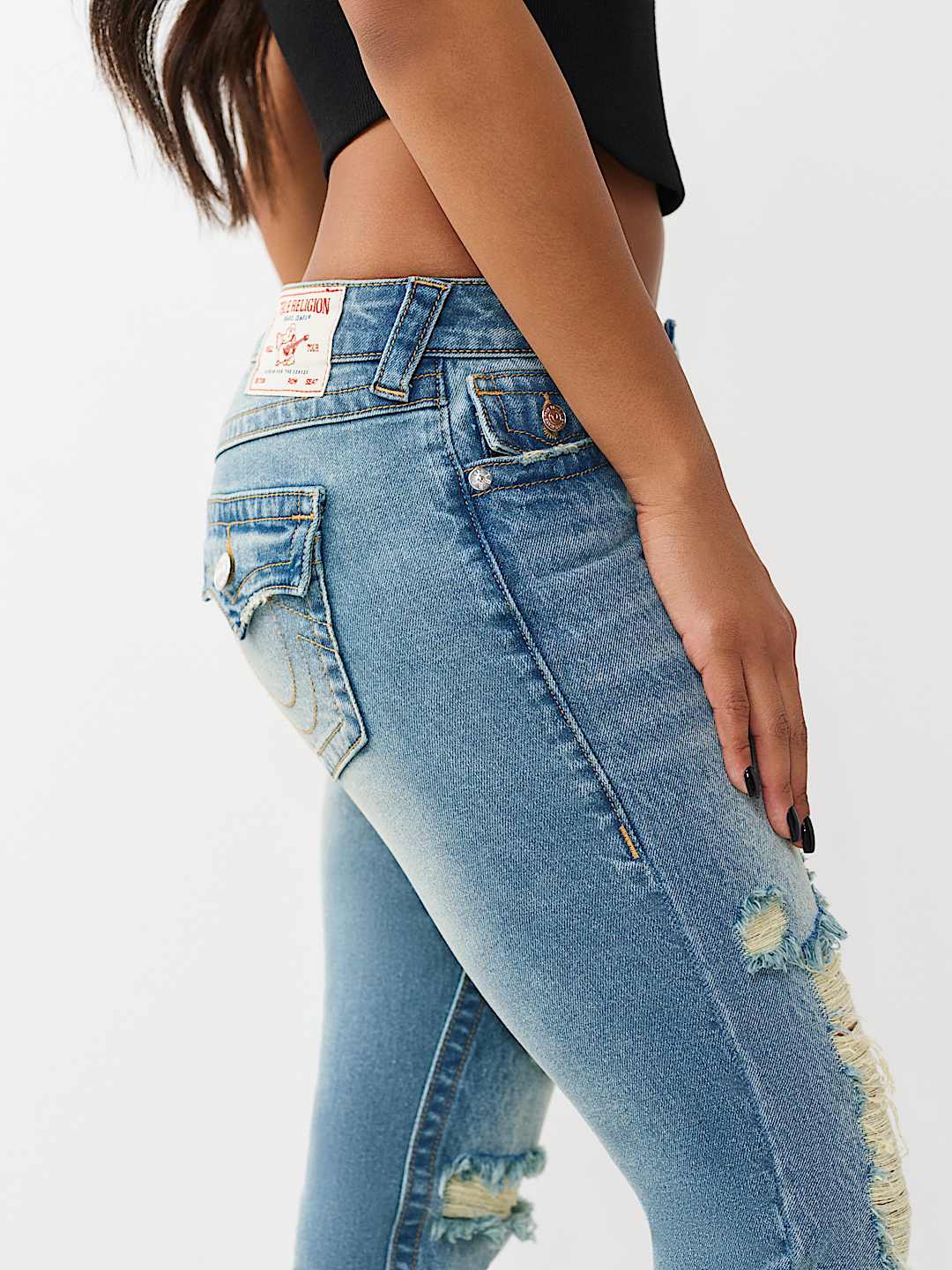 BECCA MID RISE RIGID FRONT FLAP BOOTCUT JEAN, image 7