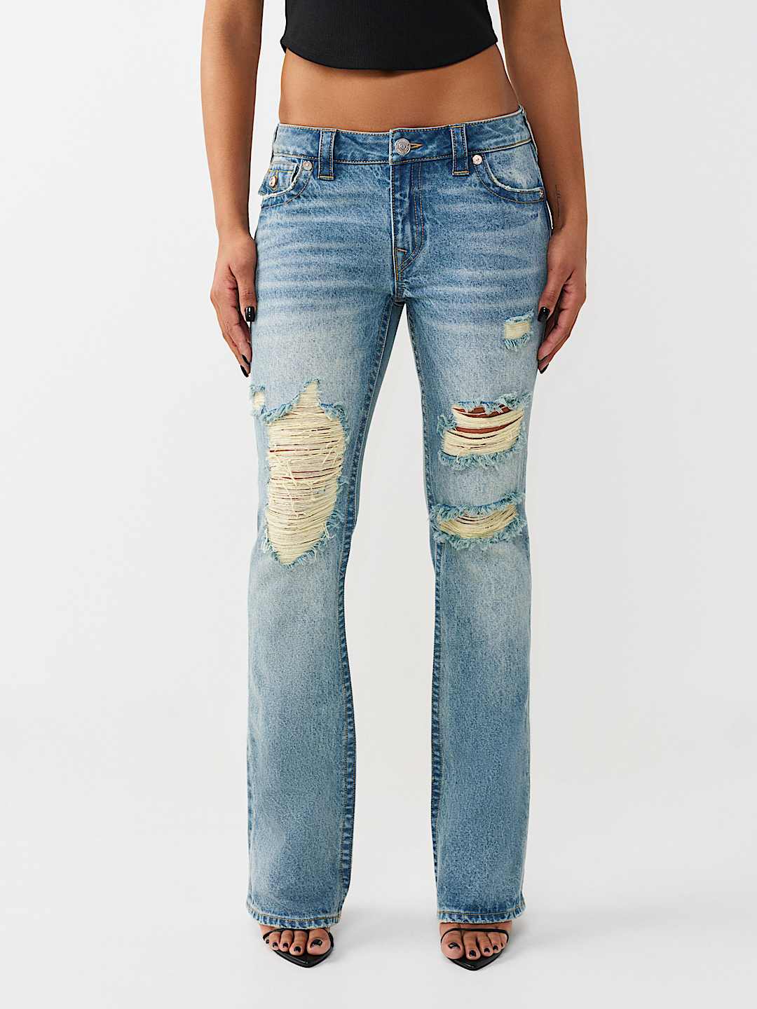 BECCA MID RISE RIGID FRONT FLAP BOOTCUT JEAN, image 1