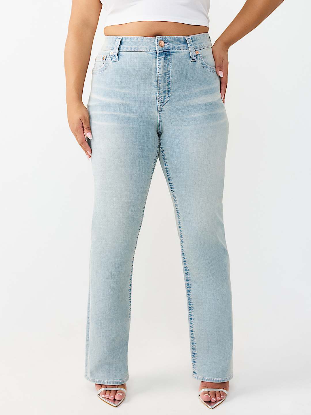 PLUS BILLIE MID RISE BIG T STRAIGHT JEAN, image 1
