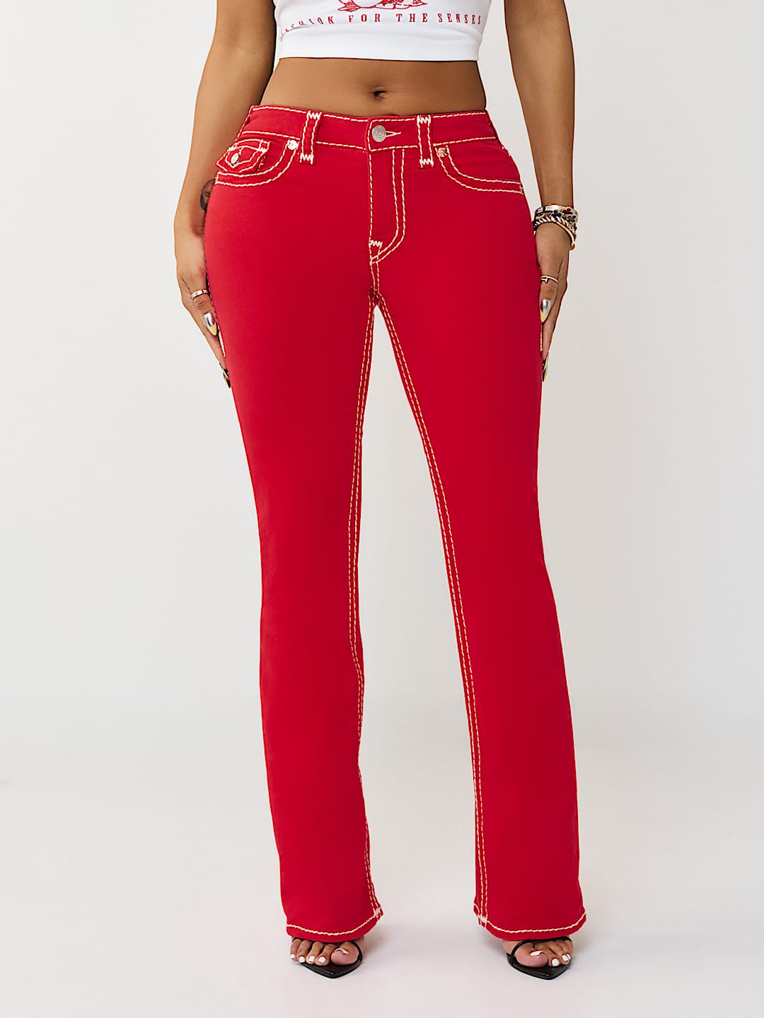 BECCA MID RISE SUPER T FLAP BOOTCUT JEAN, image 2