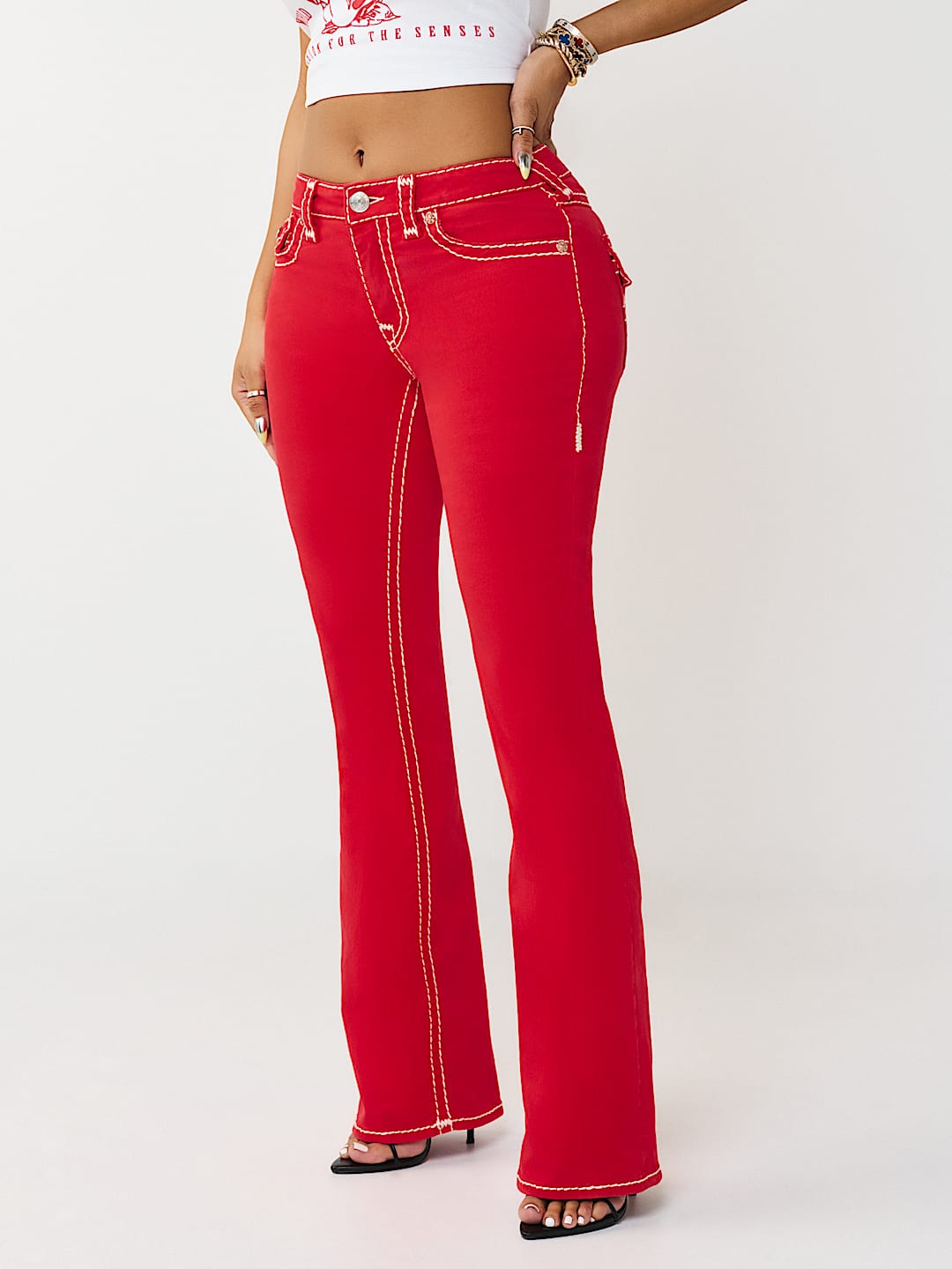 BECCA MID RISE SUPER T FLAP BOOTCUT JEAN, image 4