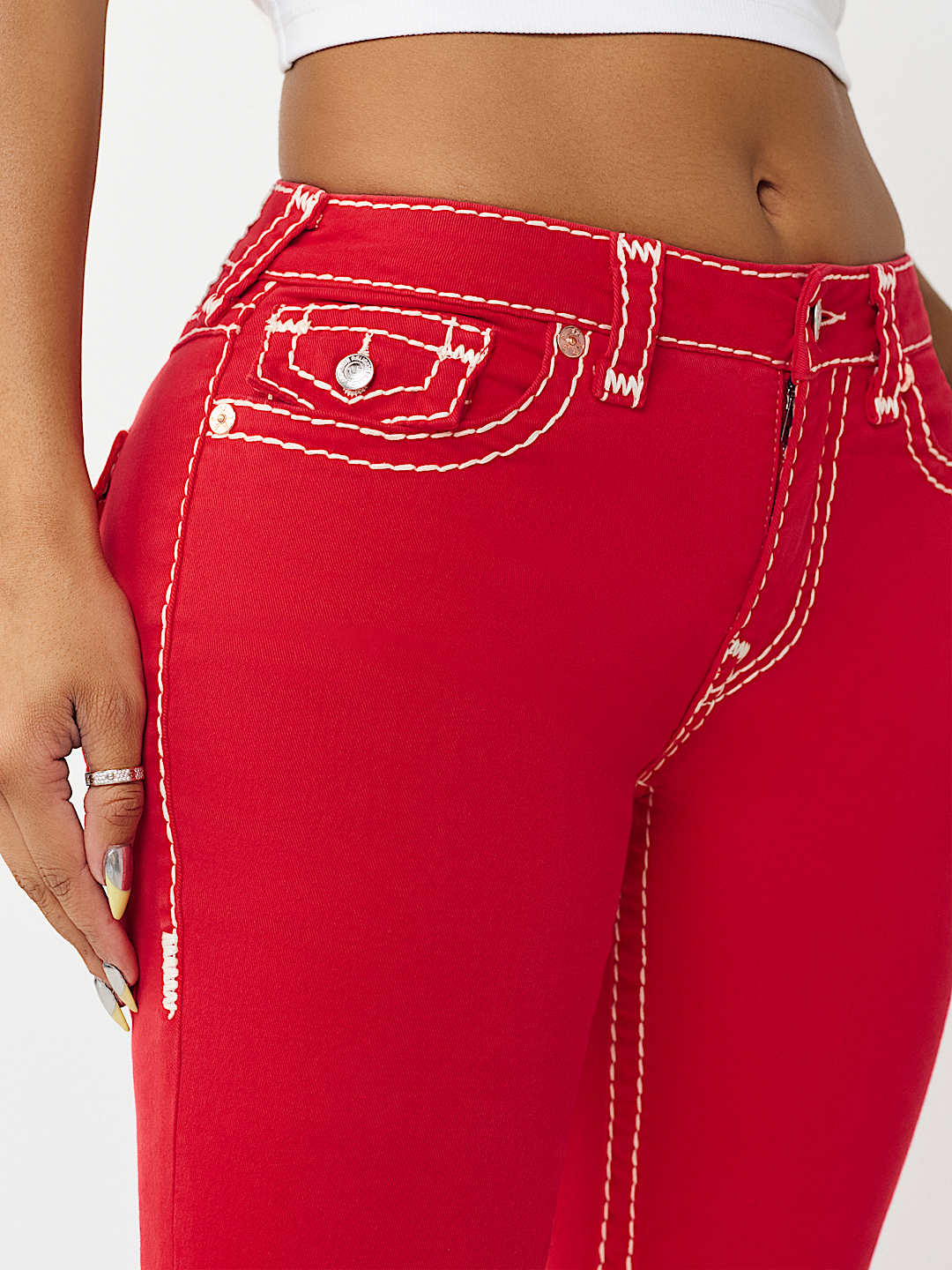 BECCA MID RISE SUPER T FLAP BOOTCUT JEAN, image 6