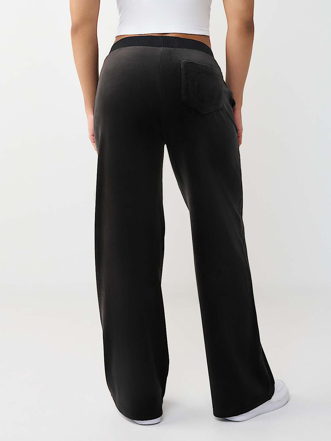 CRYSTAL MID RISE VELOUR STRAIGHT LEG SWEATPANT, image 4