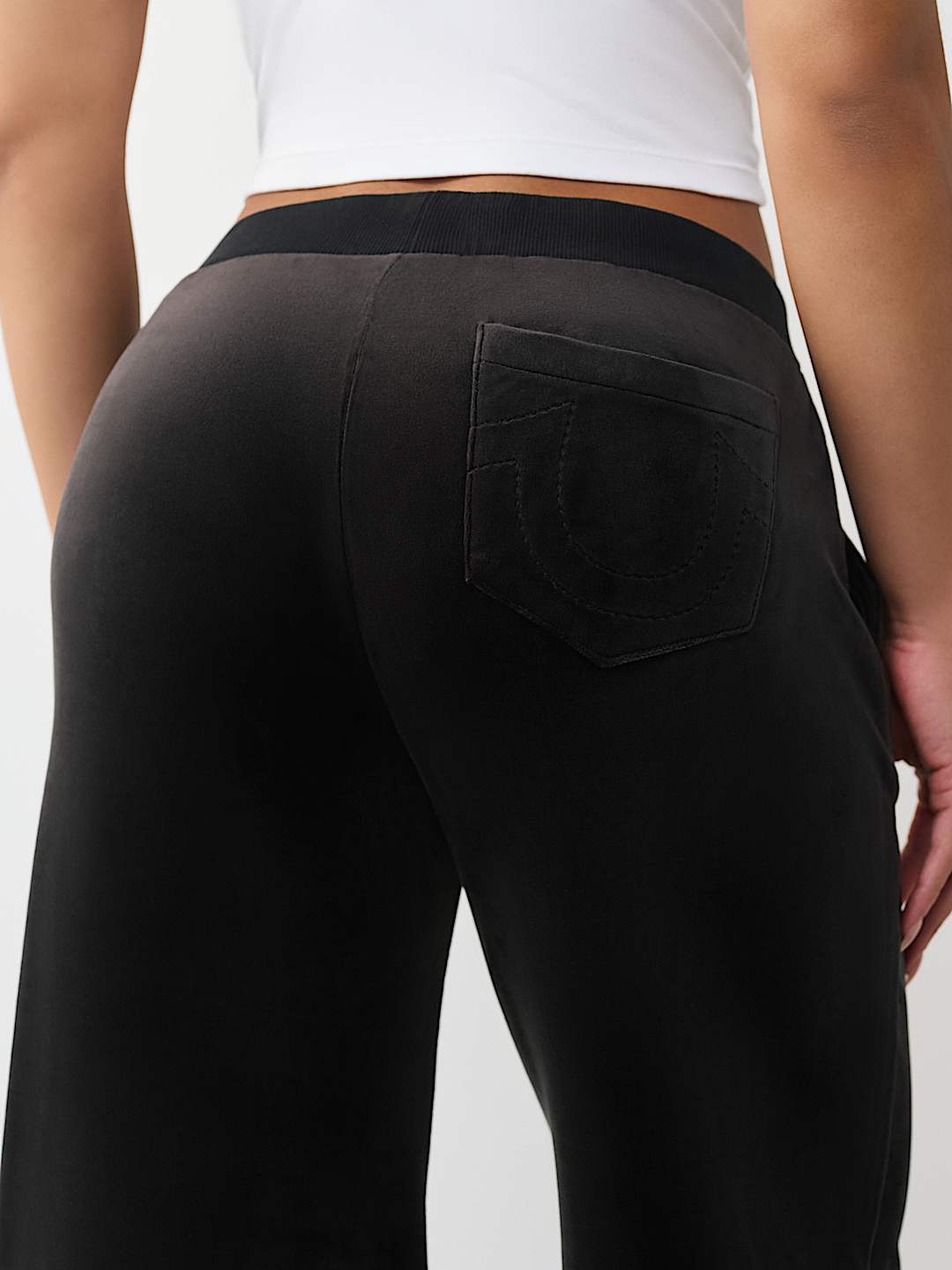 CRYSTAL MID RISE VELOUR STRAIGHT LEG SWEATPANT, image 6