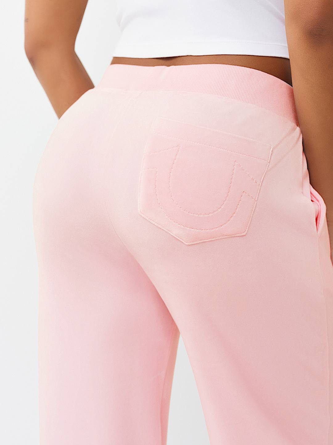 CRYSTAL MID RISE VELOUR STRAIGHT LEG SWEATPANT, image 5