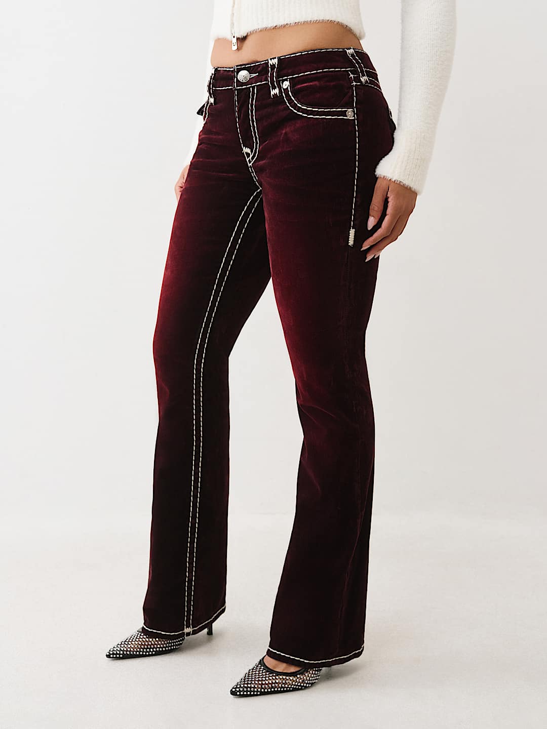 BECCA MID RISE VELVET SUPER T BOOTCUT JEAN, image 4