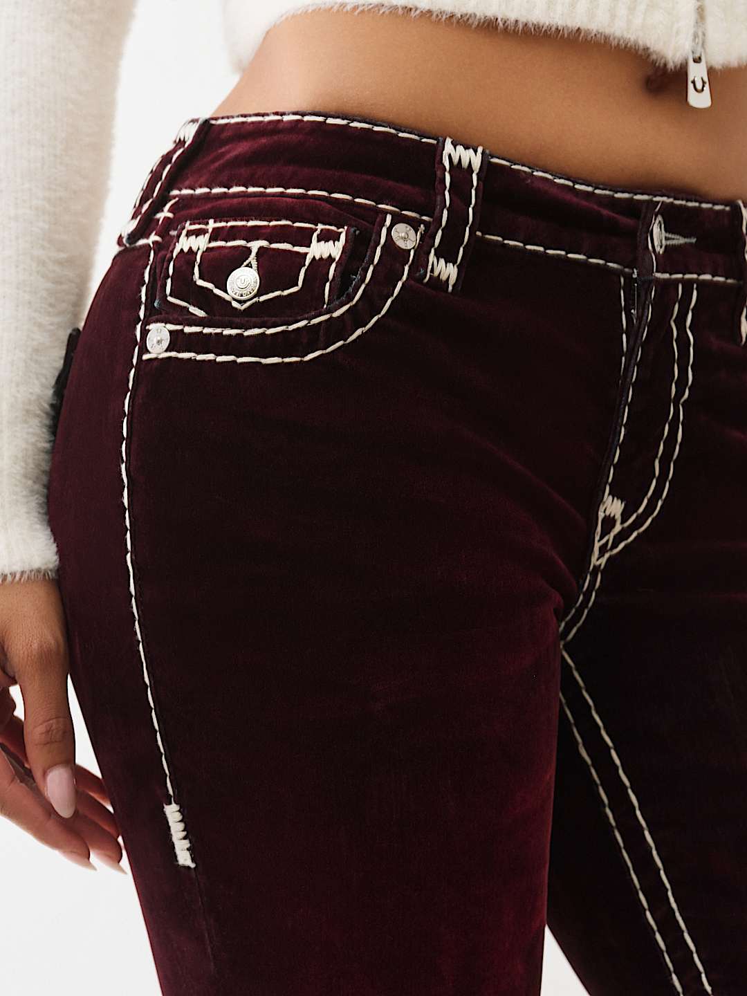 BECCA MID RISE VELVET SUPER T BOOTCUT JEAN, image 6