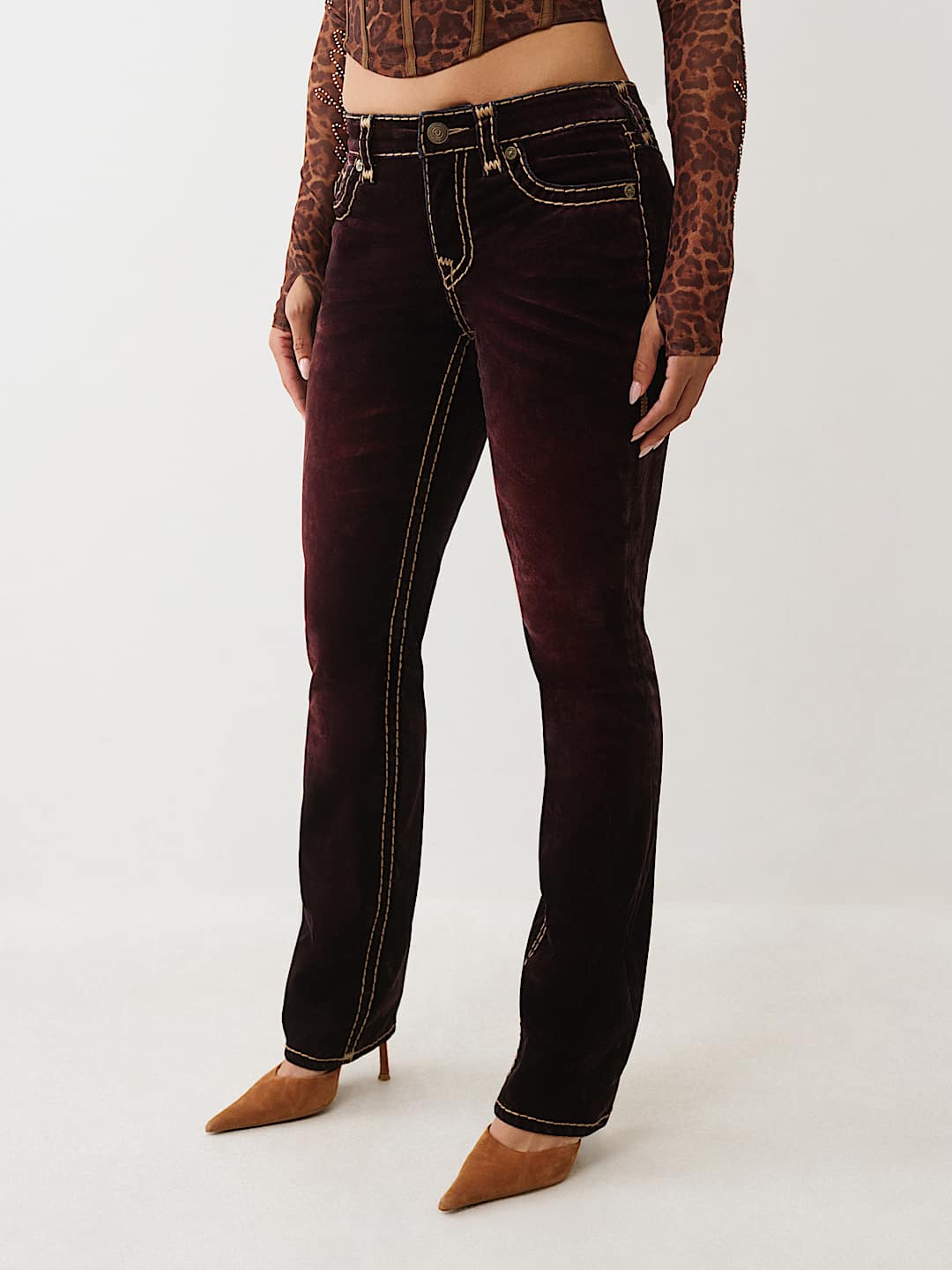 BILLIE MID RISE VELVET SUPER T STRAIGHT JEAN, image 4