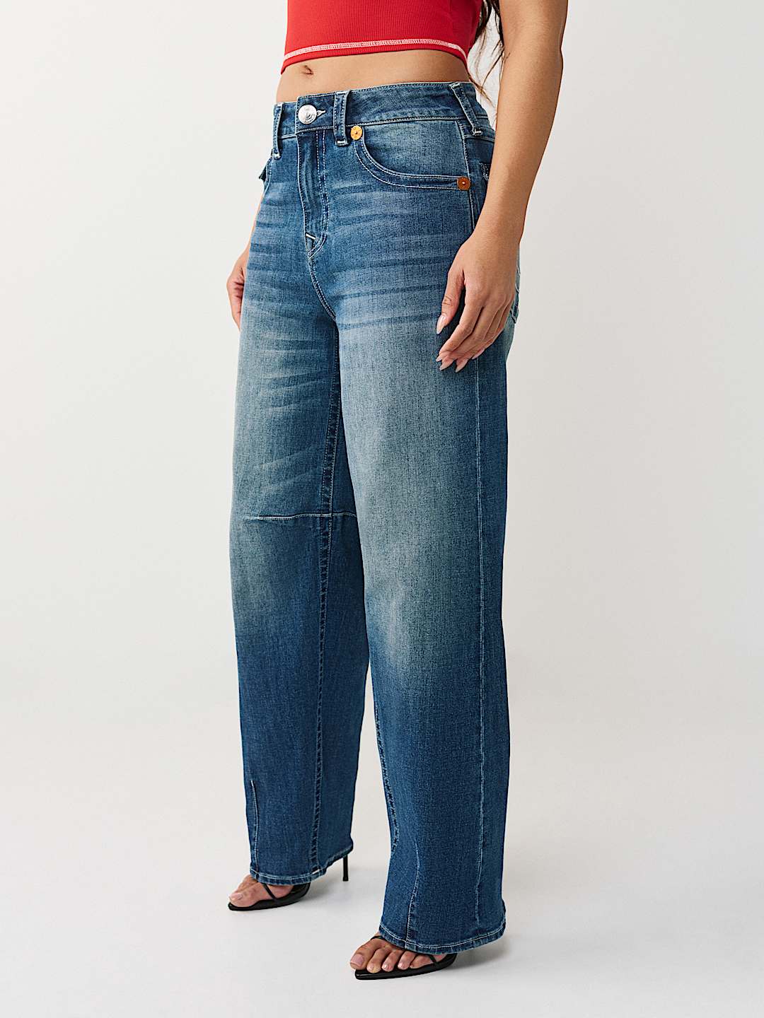 BAILEY MID RISE FLAP BARREL JEAN, image 3