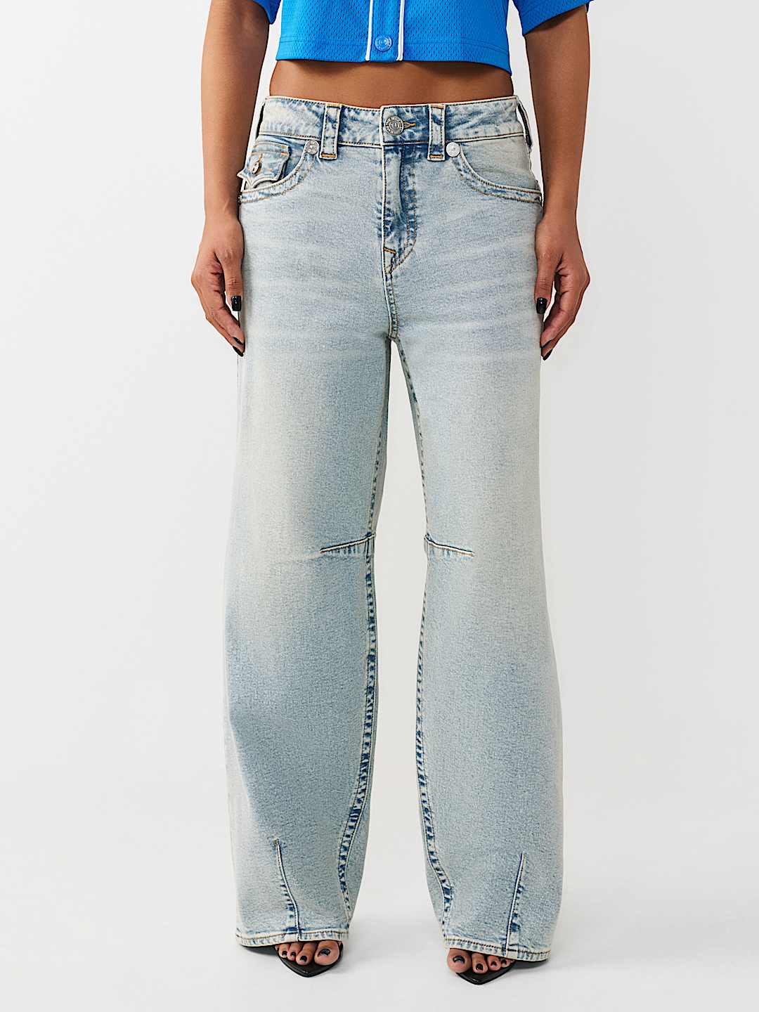 BAILEY MID RISE FLAP BARREL JEAN, image 1