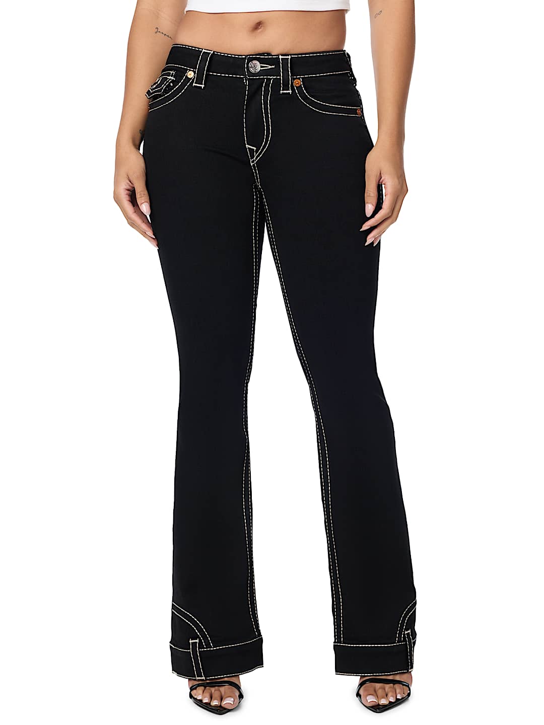 BECCA MID RISE UPSIDE DOWN FLAP BOOTCUT JEAN