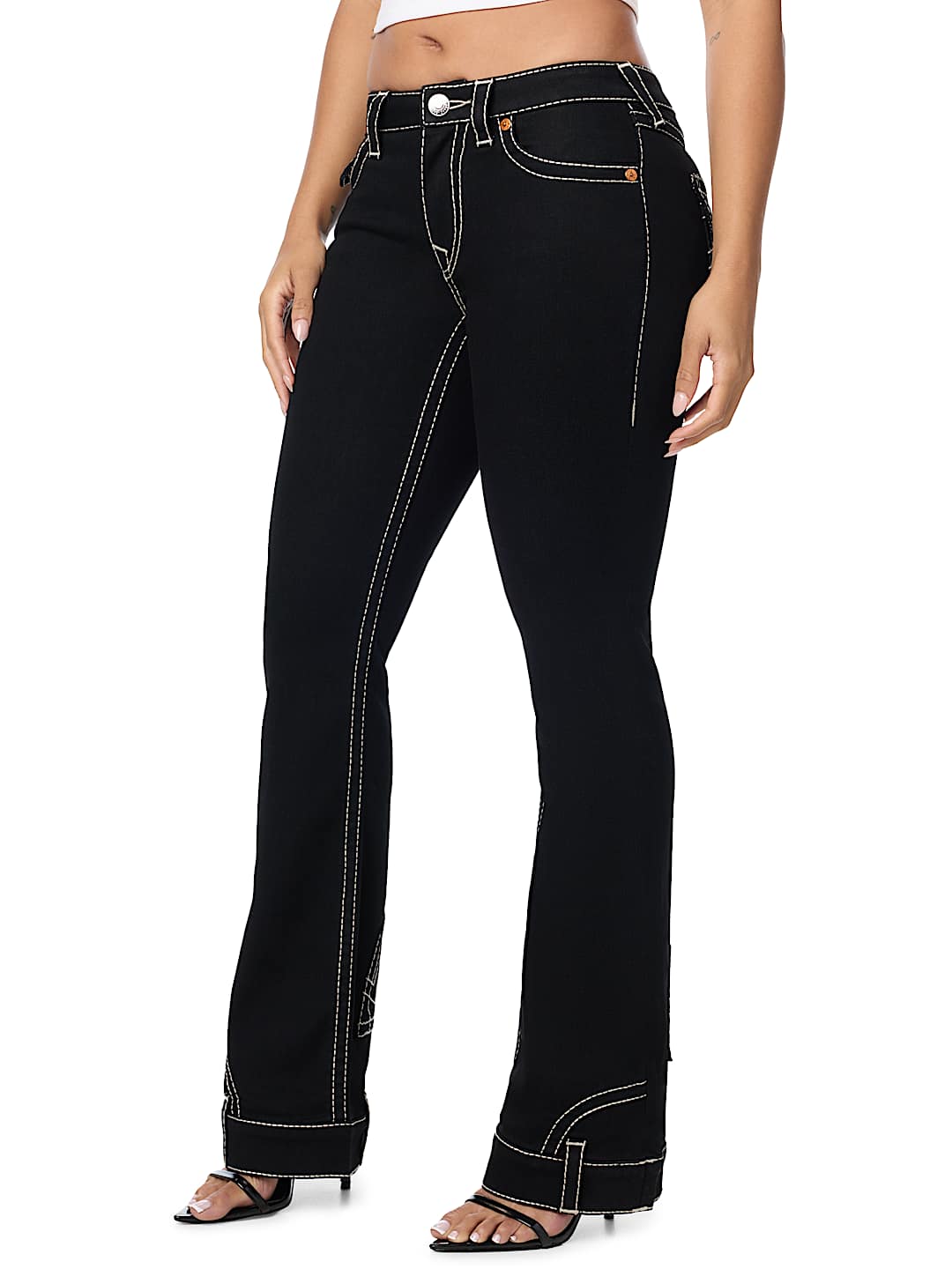 BECCA MID RISE UPSIDE DOWN FLAP BOOTCUT JEAN