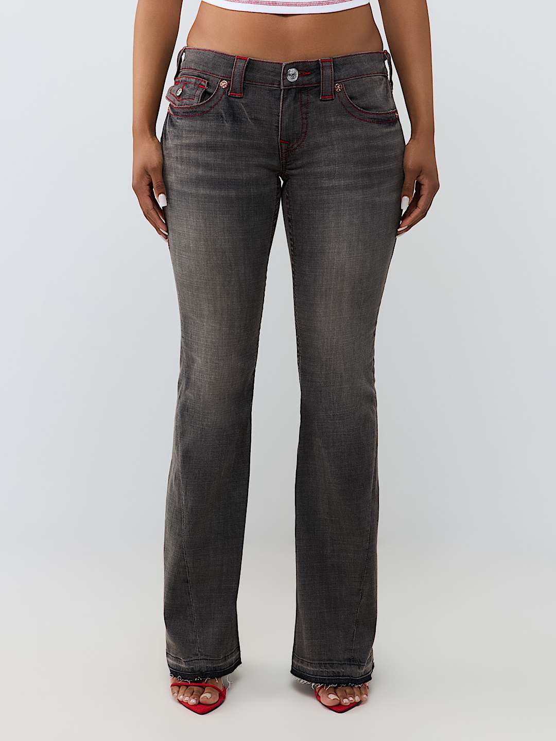 JOEY LOW RISE RELEASED HEM FLAP FLARE JEAN 
