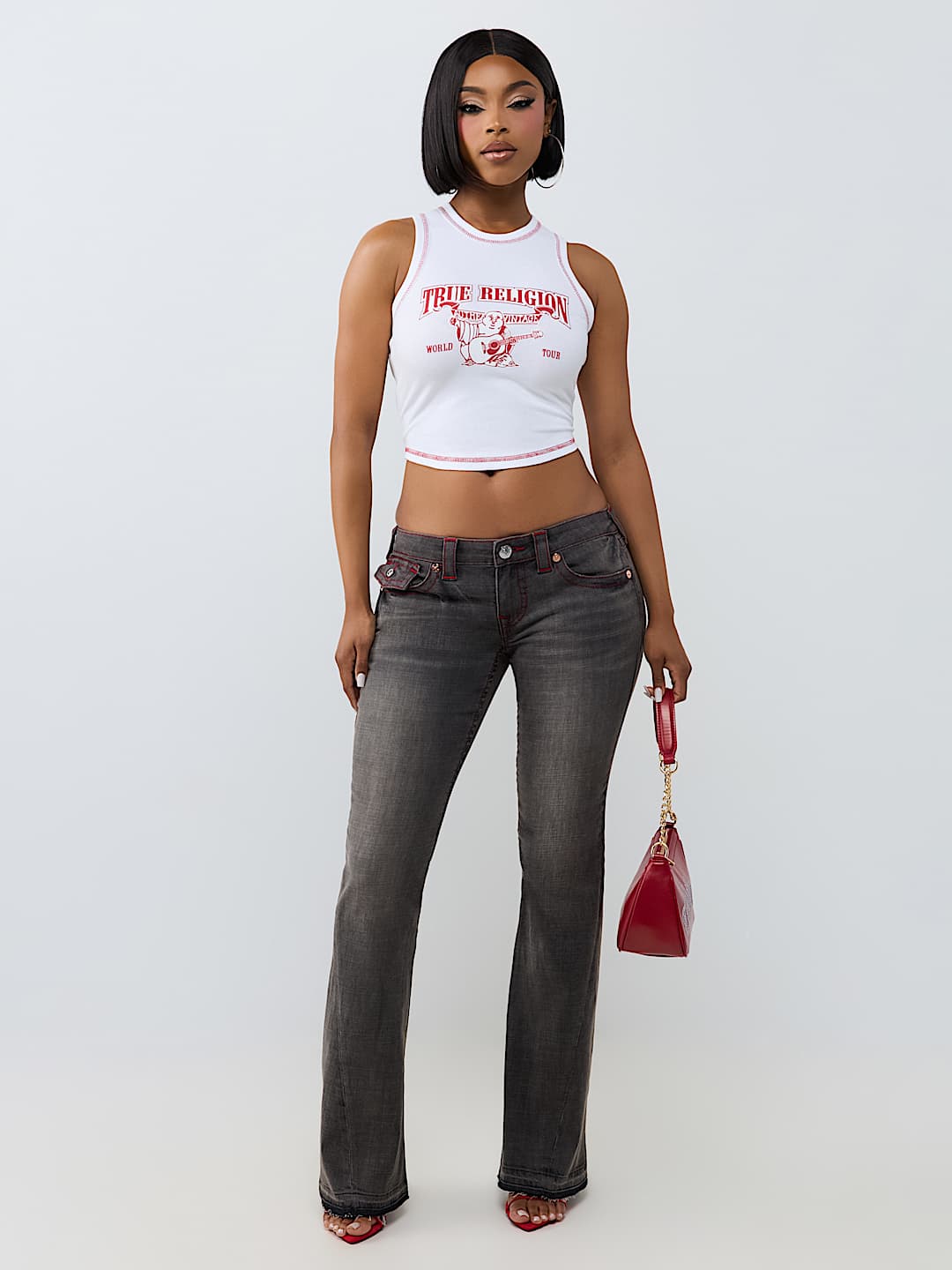 JOEY LOW RISE RELEASED HEM FLAP FLARE JEAN 