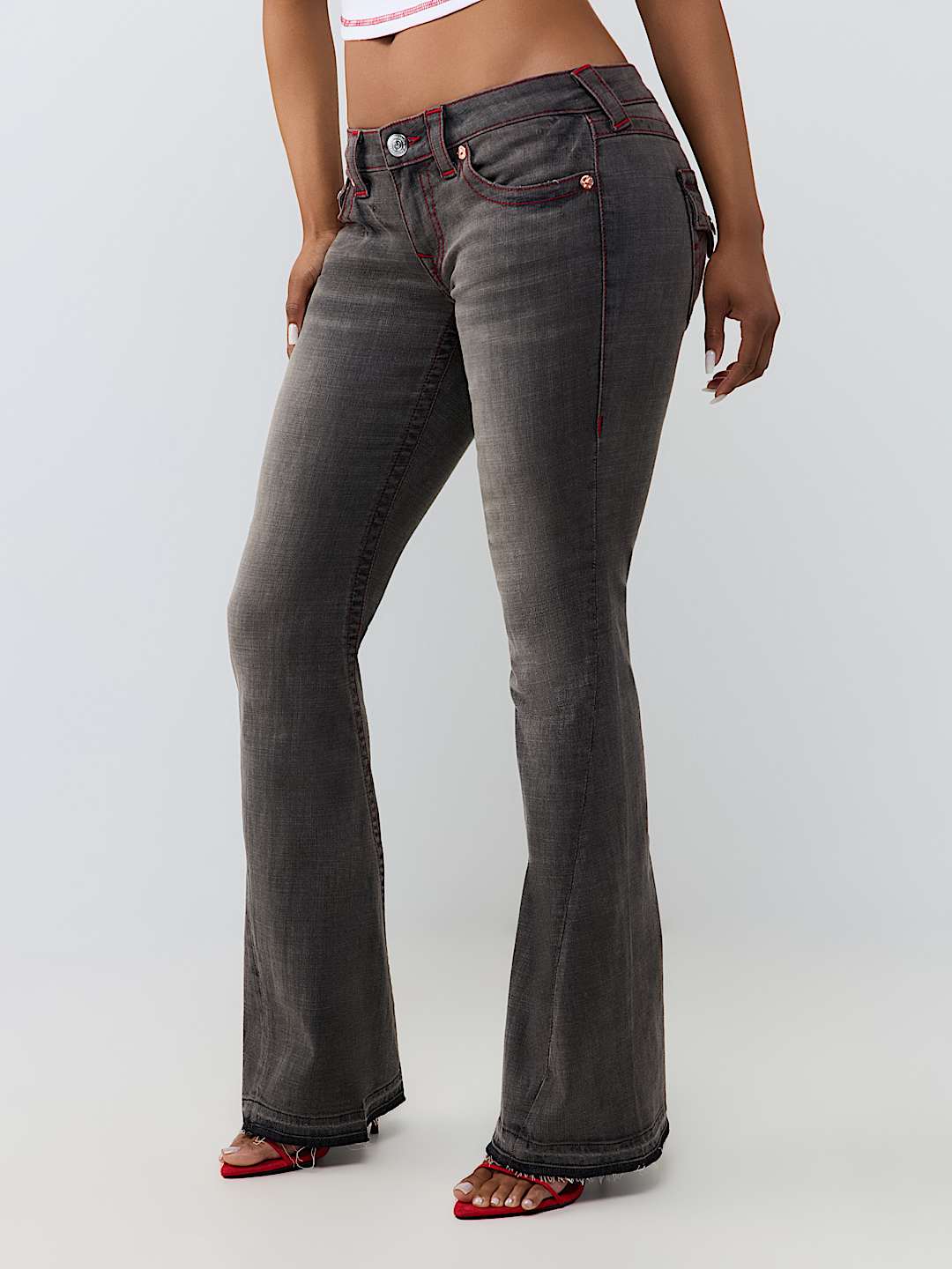 JOEY LOW RISE RELEASED HEM FLAP FLARE JEAN 