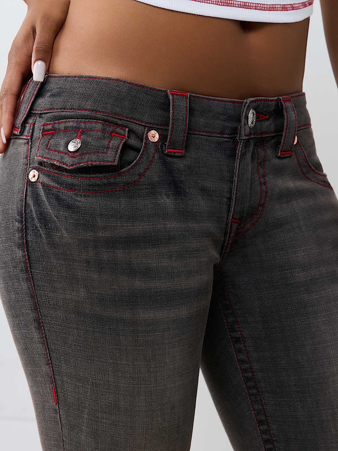 JOEY LOW RISE RELEASED HEM FLAP FLARE JEAN 