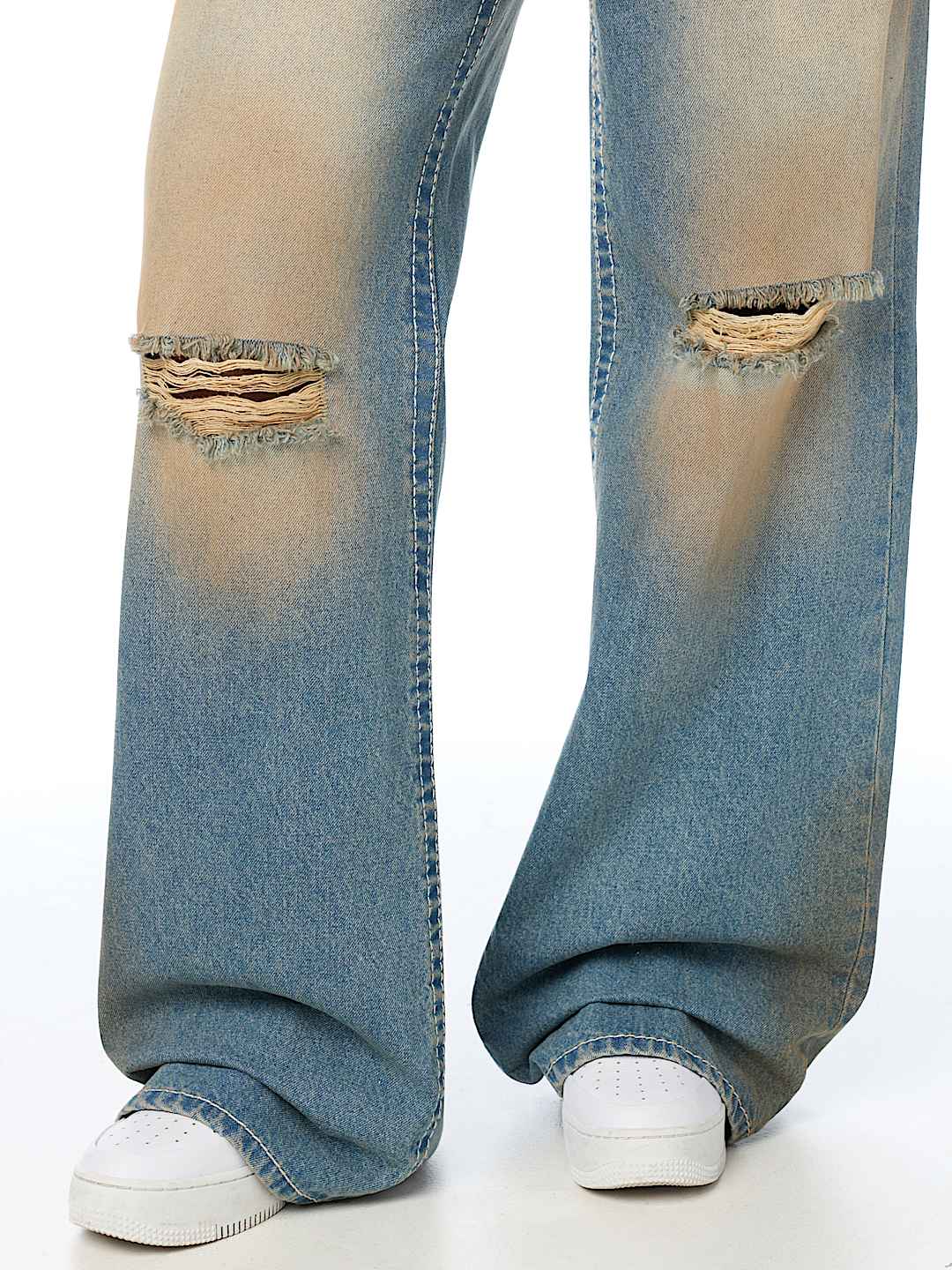 BOBBI MID RISE DESTROYED BIG T FLAP BAGGY JEAN
