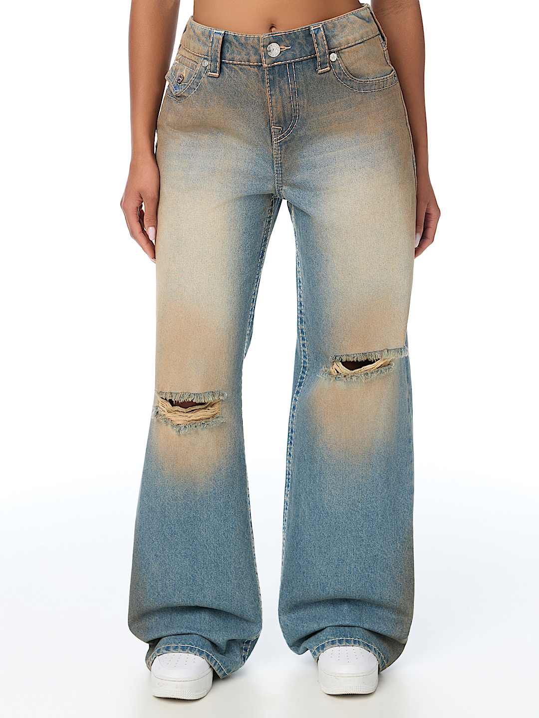 BOBBI MID RISE DESTROYED BIG T FLAP BAGGY JEAN