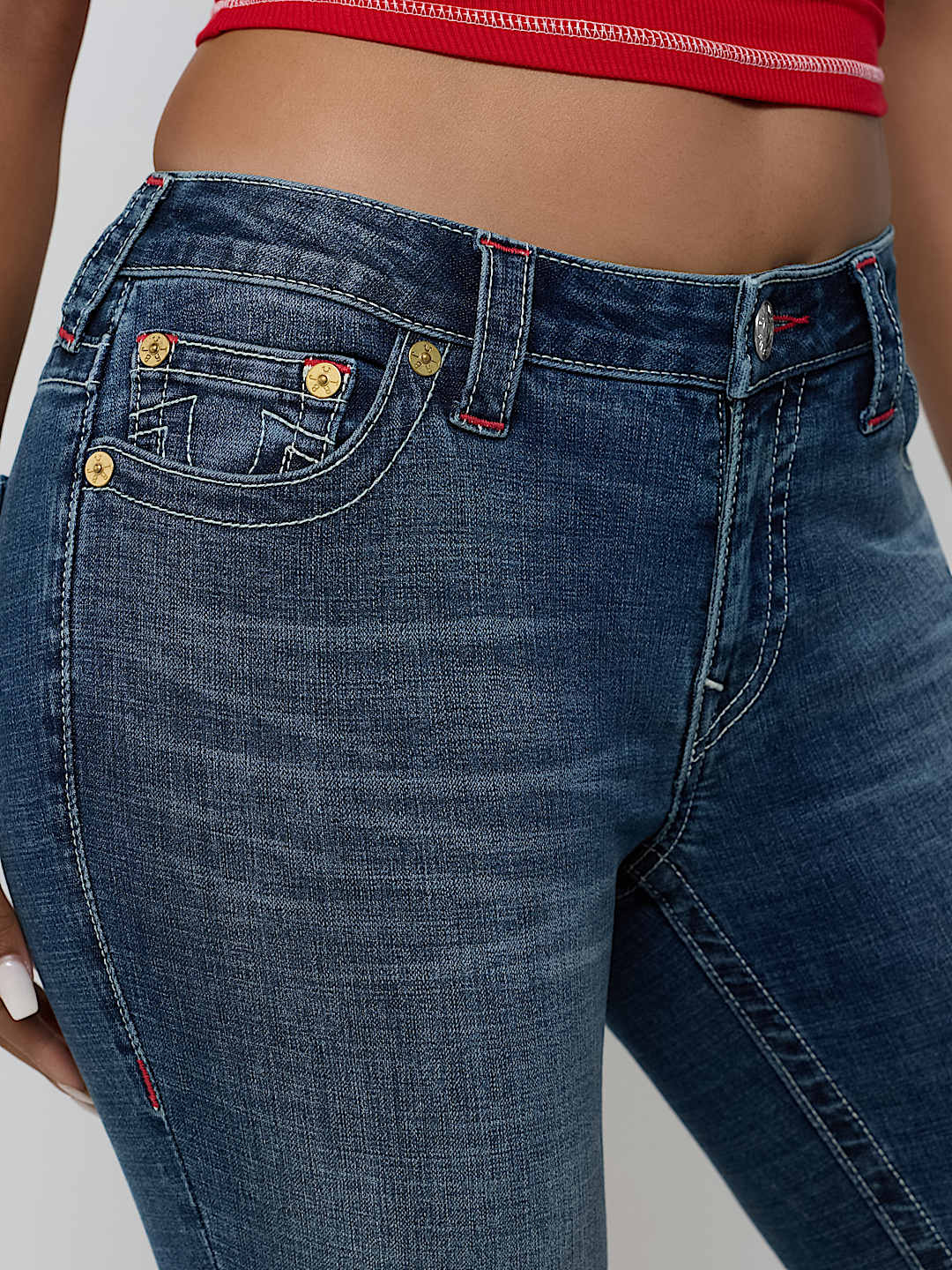 JENNIE MID RISE EMBROIDERED CURVY SKINNY JEAN