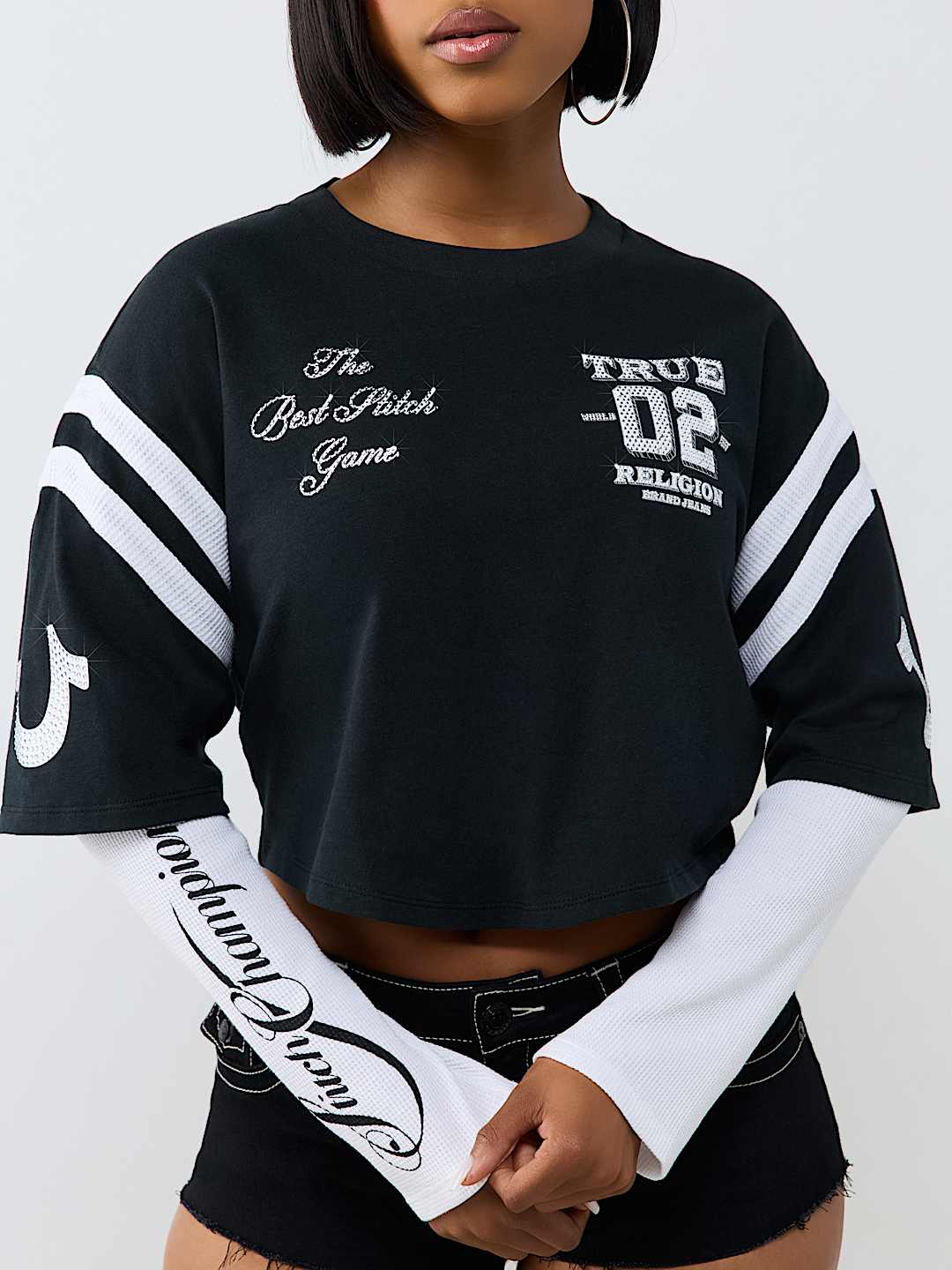 CRYSTAL JERSEY SPORTY TOP