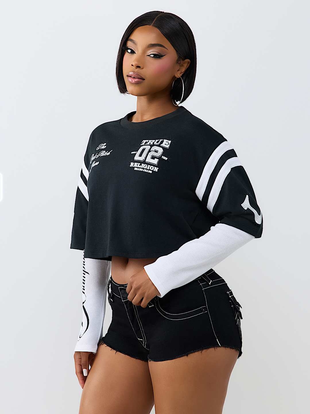 CRYSTAL JERSEY SPORTY TOP