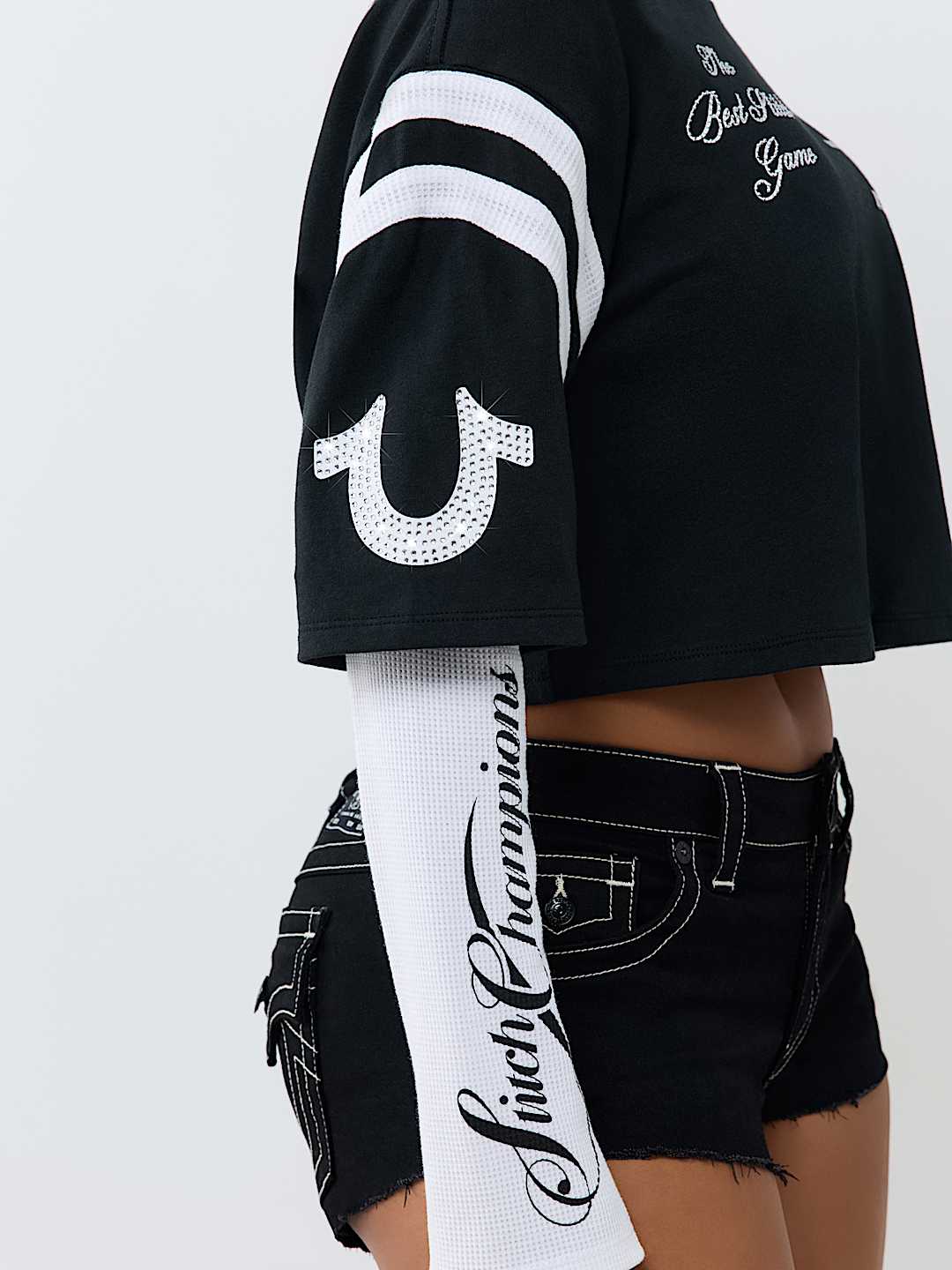 CRYSTAL JERSEY SPORTY TOP