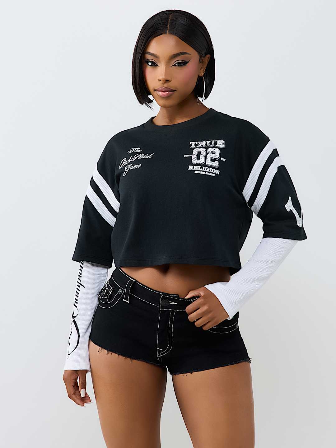 CRYSTAL JERSEY SPORTY TOP