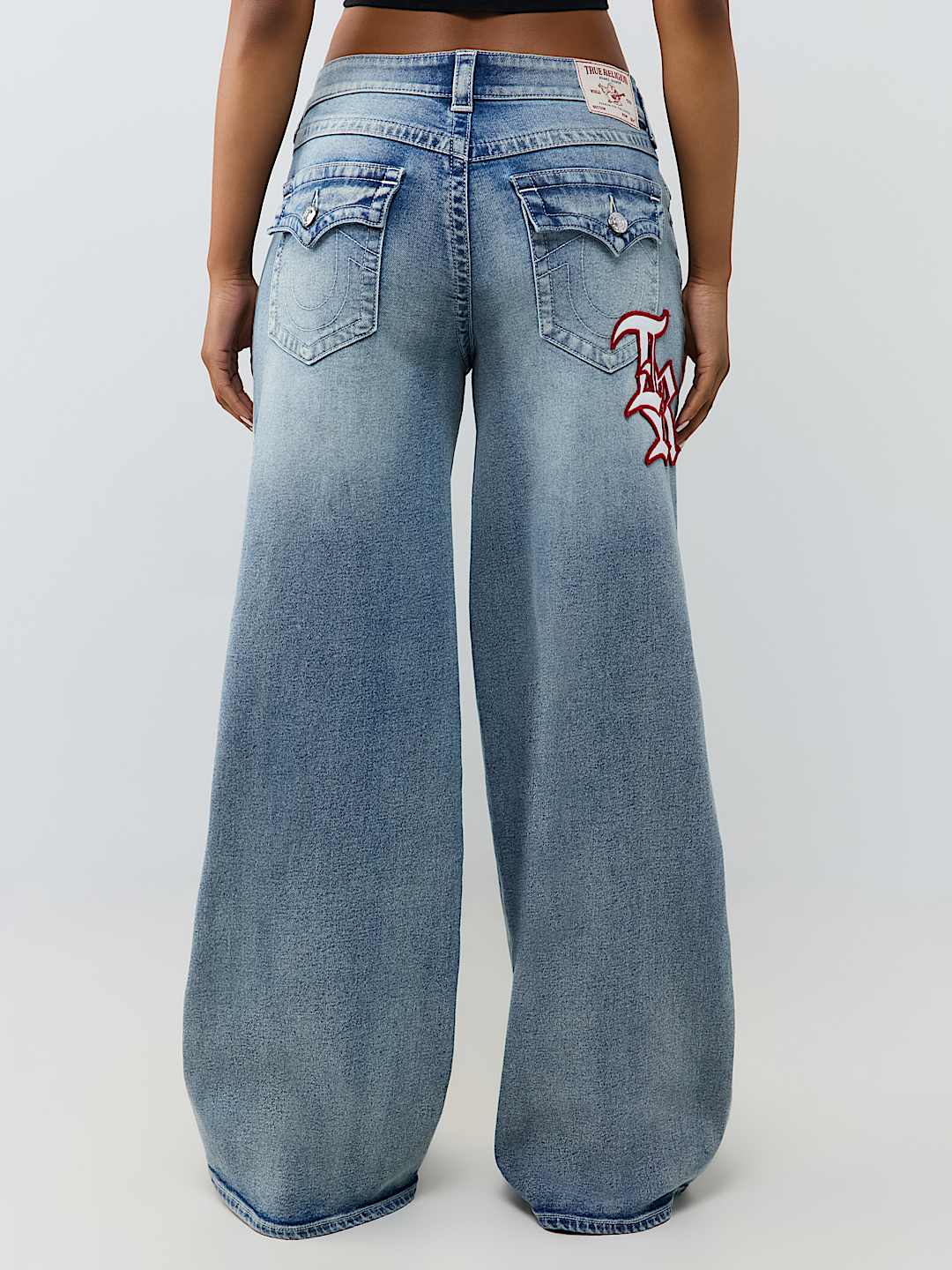JESSIE MID RISE PATCH FLAP SUPER BAGGY JEAN
