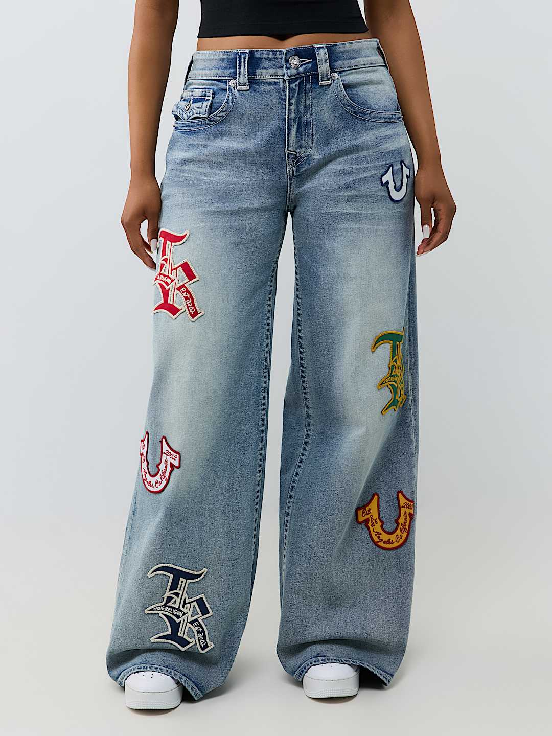JESSIE MID RISE PATCH FLAP SUPER BAGGY JEAN