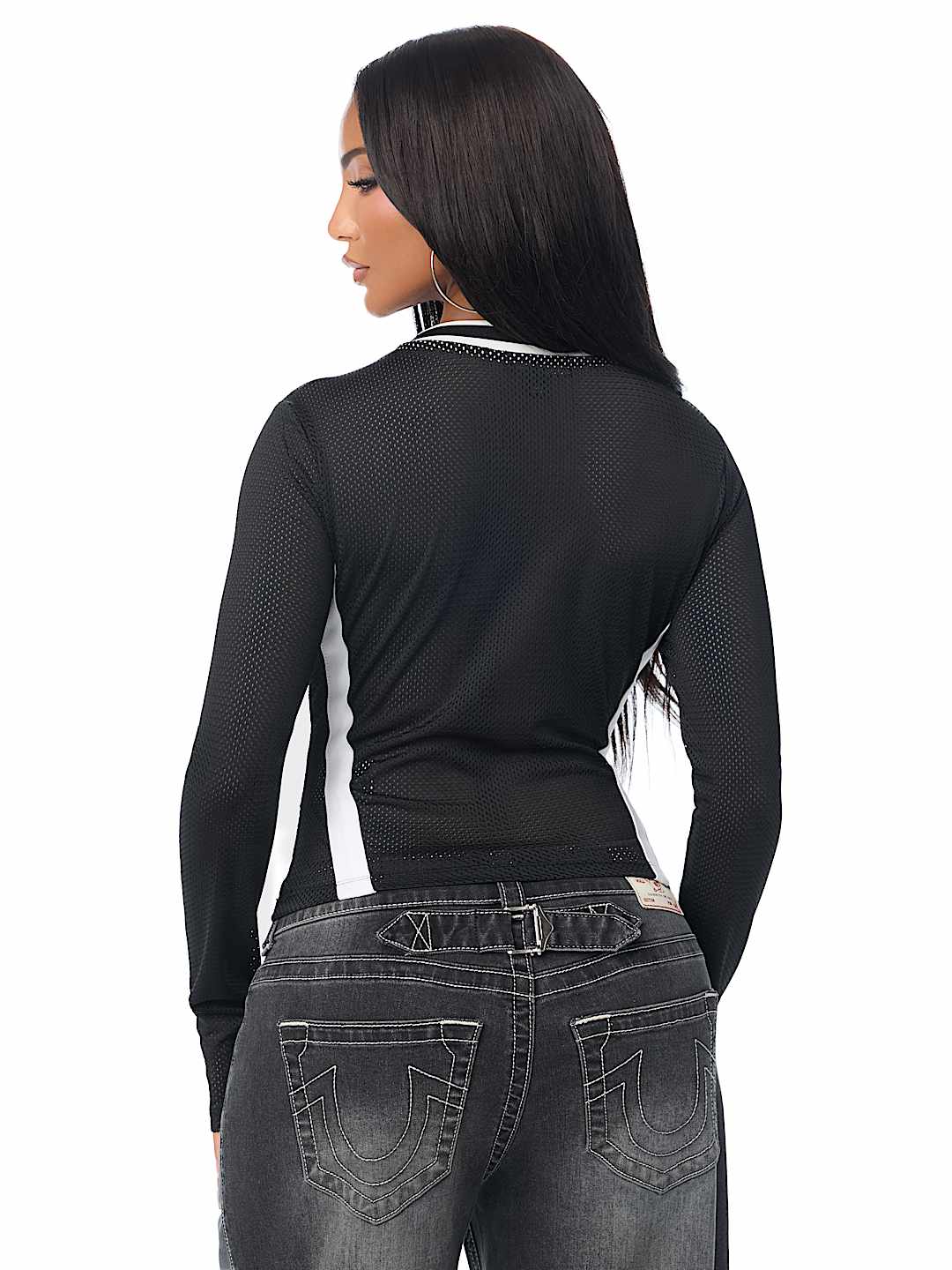 MESH SPORTY LONG SLEEVE TOP 