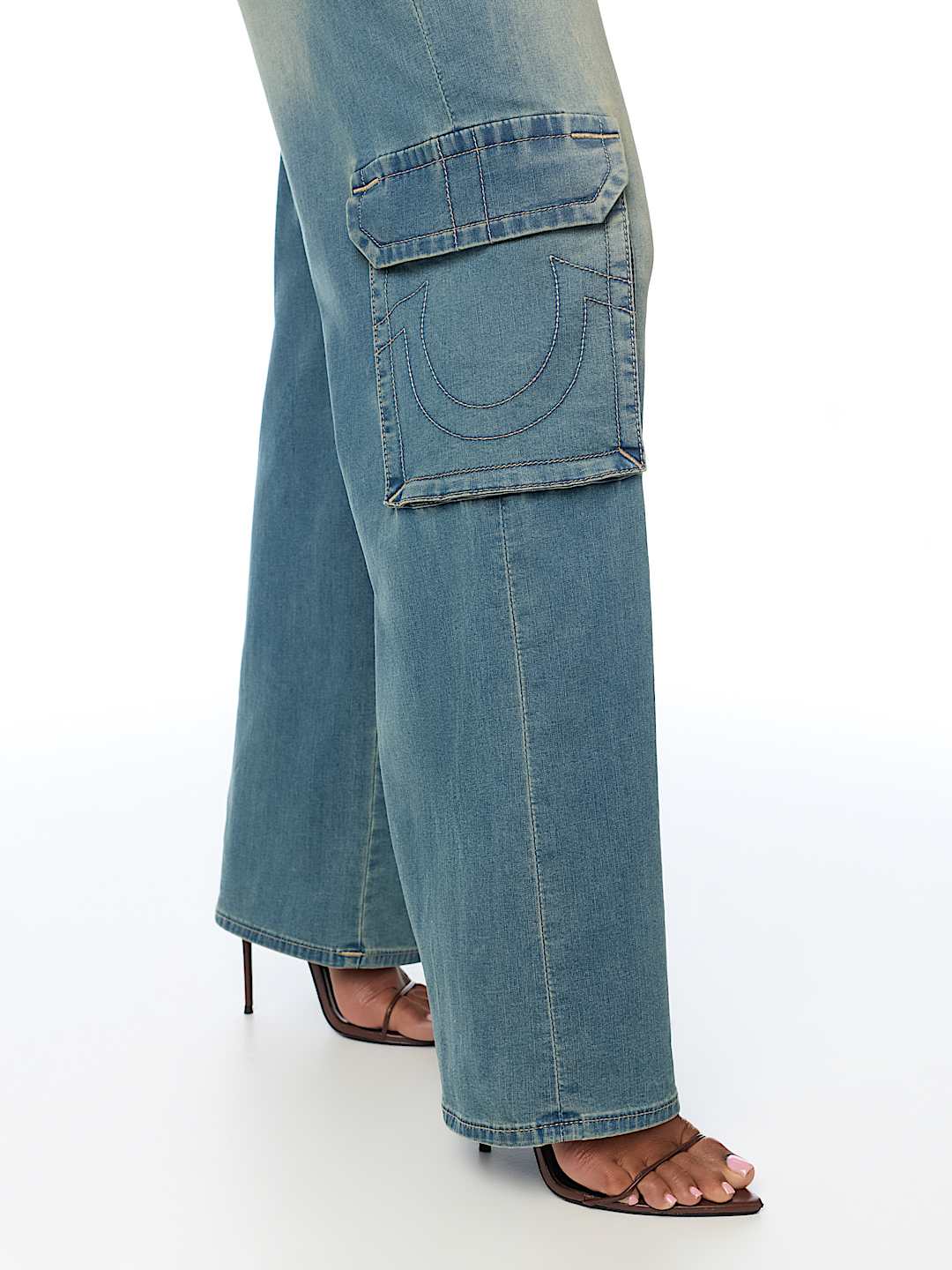DENIM HOODED CARGO JUMPSUIT
