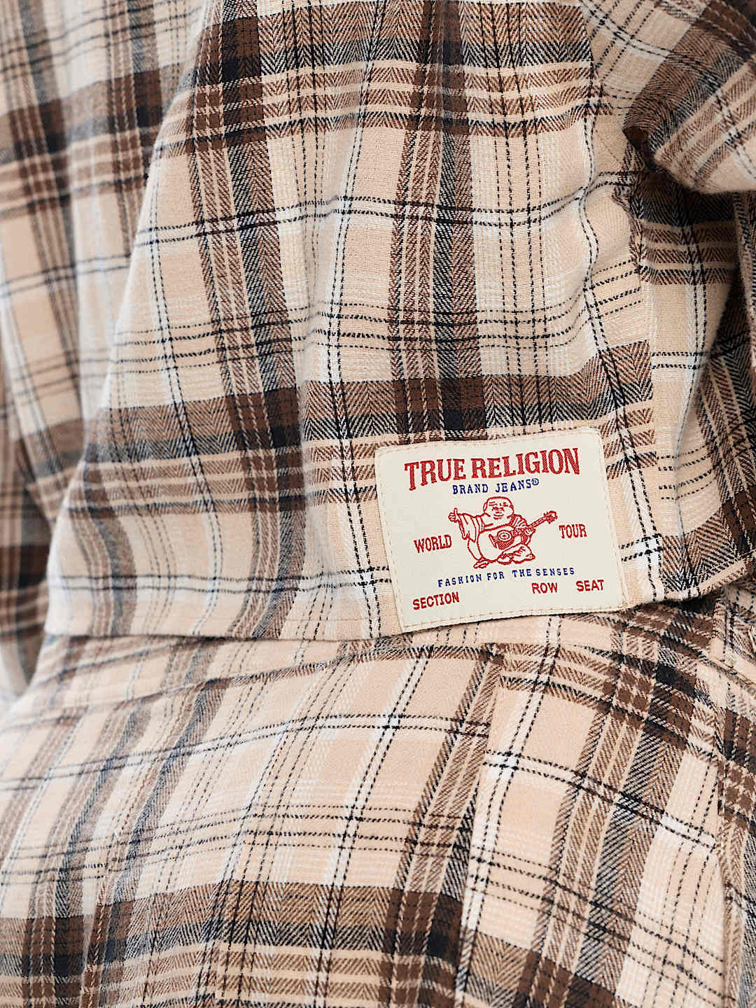 BEDAZZLED RELAXED PLAID SHIRT