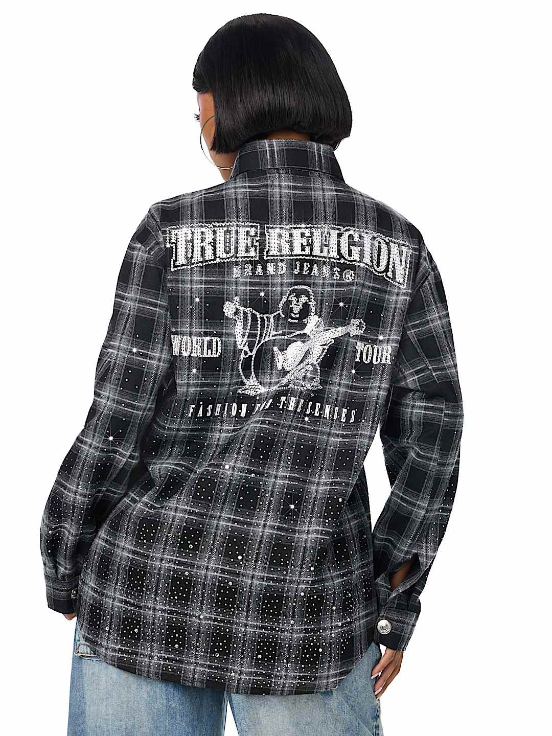 OMBR&Eacute; CRYSTAL PLAID SHACKET