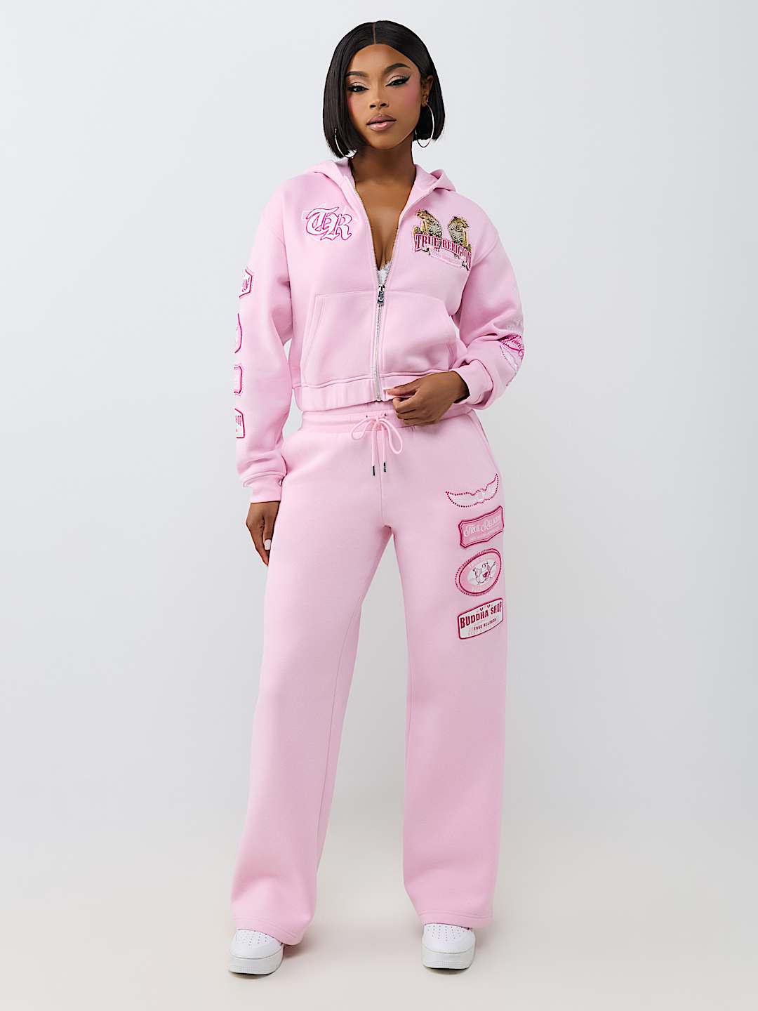 CRYSTAL RELAXED VARSITY ZIP HOODIE