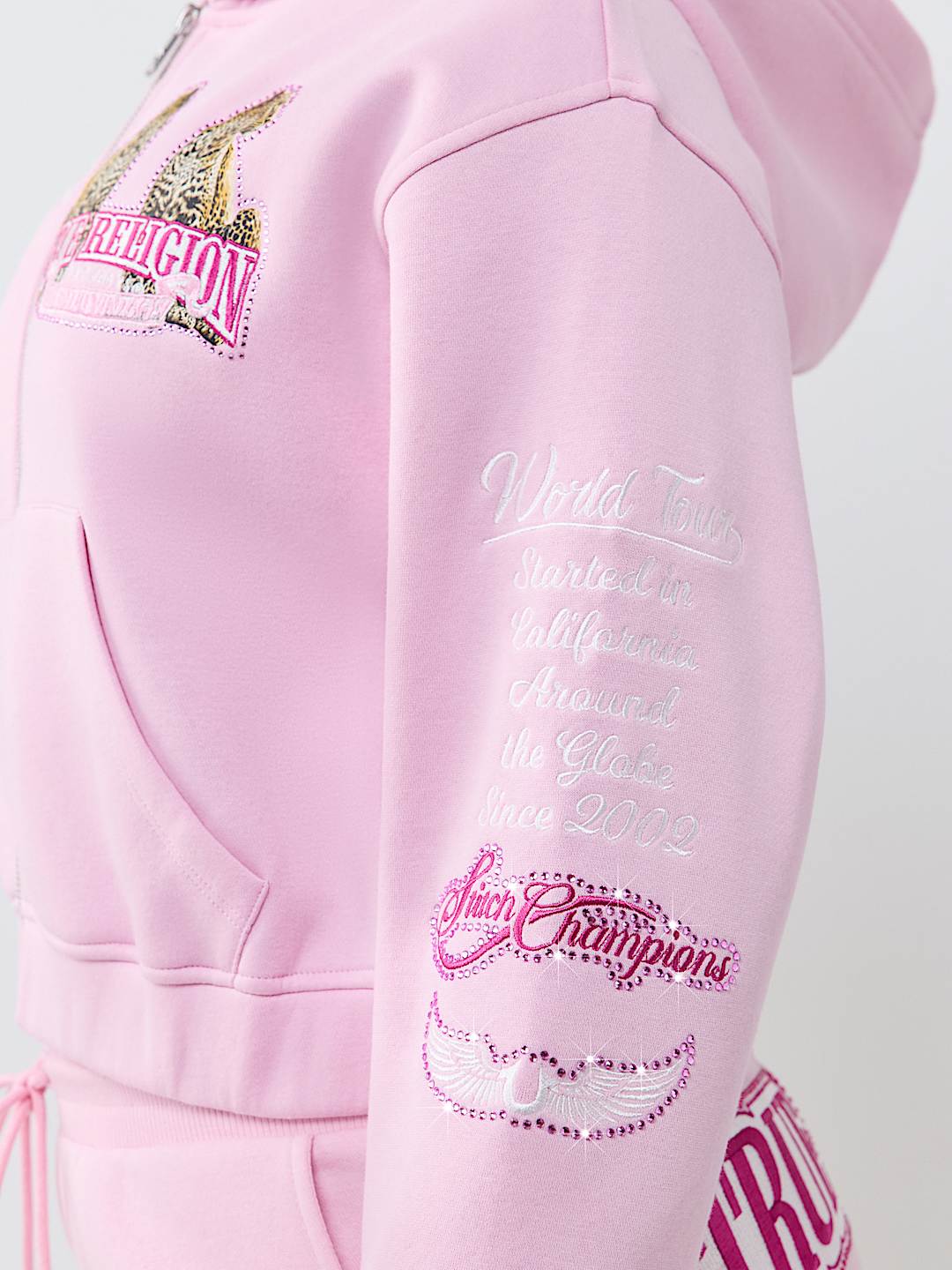 CRYSTAL RELAXED VARSITY ZIP HOODIE