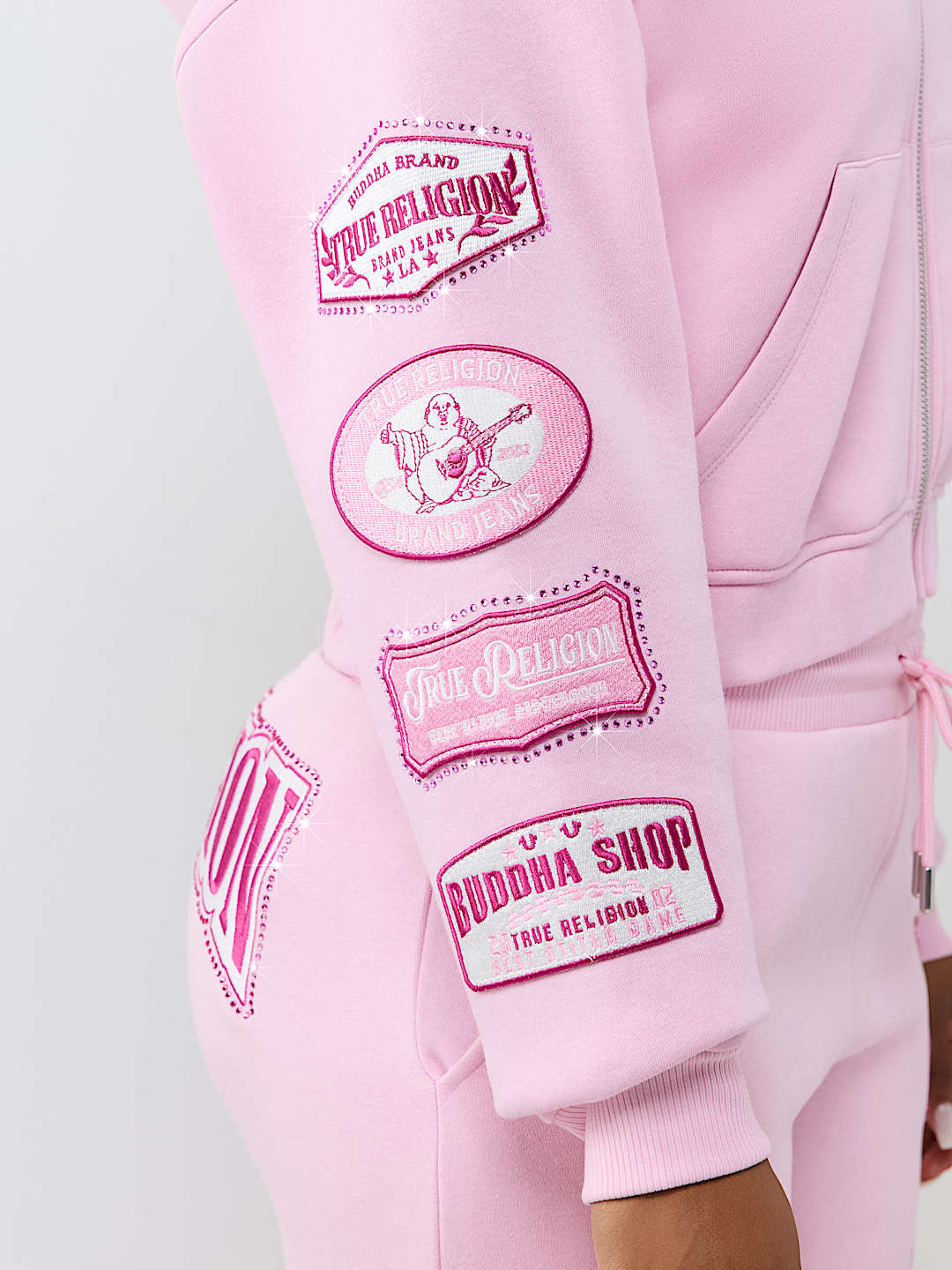 CRYSTAL RELAXED VARSITY ZIP HOODIE