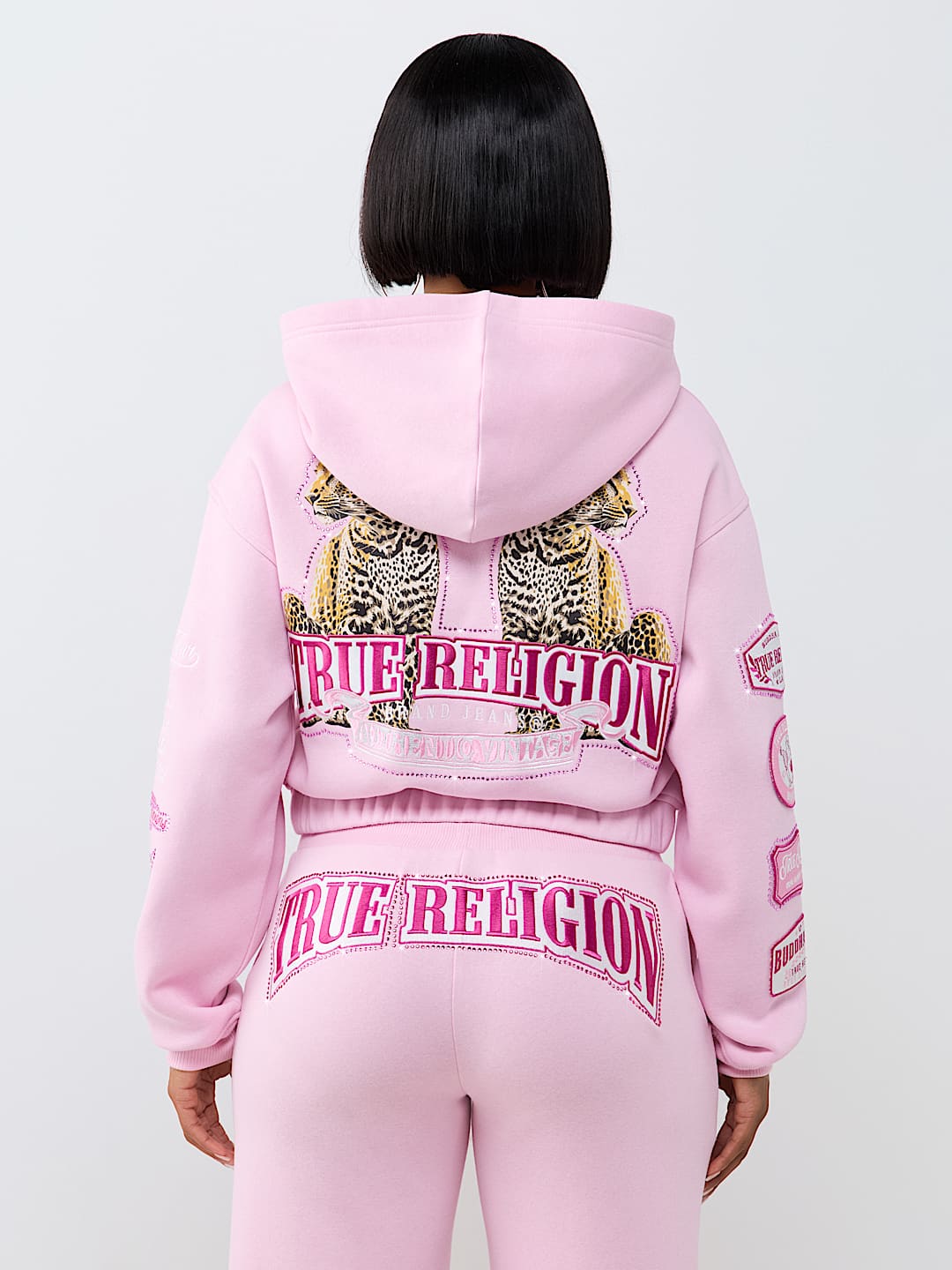 CRYSTAL RELAXED VARSITY ZIP HOODIE