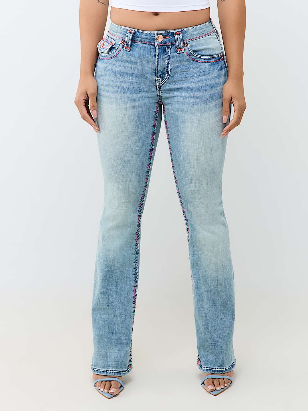 BECCA MID RISE SUPER T FLAP BOOTCUT JEAN