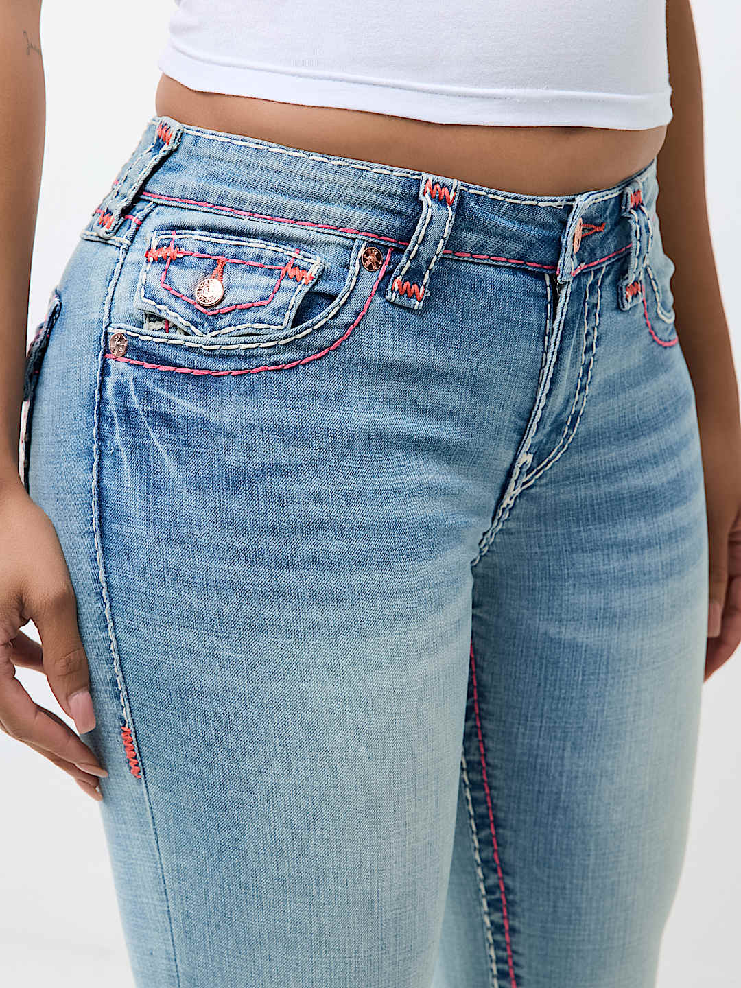 BECCA MID RISE SUPER T FLAP BOOTCUT JEAN