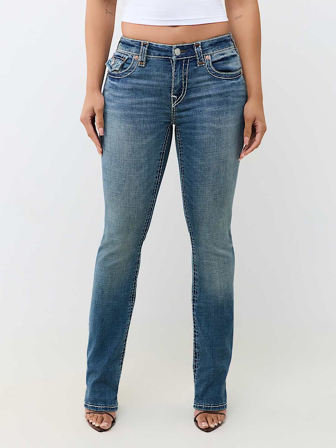 BILLIE MID RISE SUPER T FLAP STRAIGHT JEAN