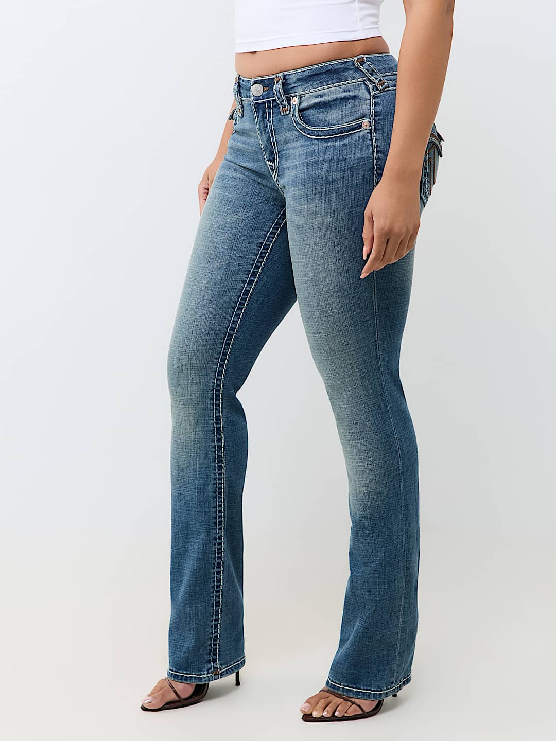 BILLIE MID RISE SUPER T FLAP STRAIGHT JEAN