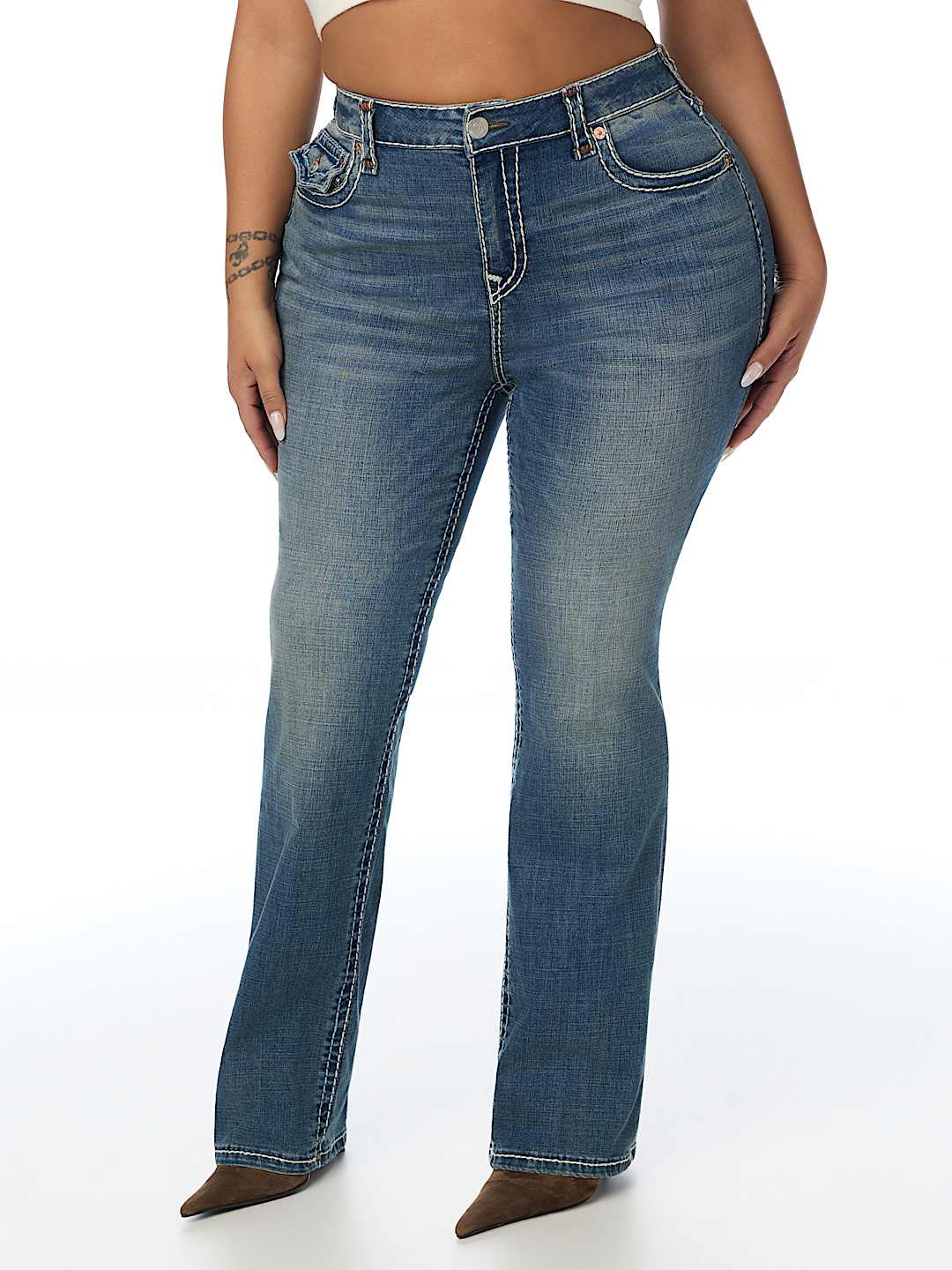 PLUS BILLIE MID RISE SUPER T FLAP STRAIGHT JEAN