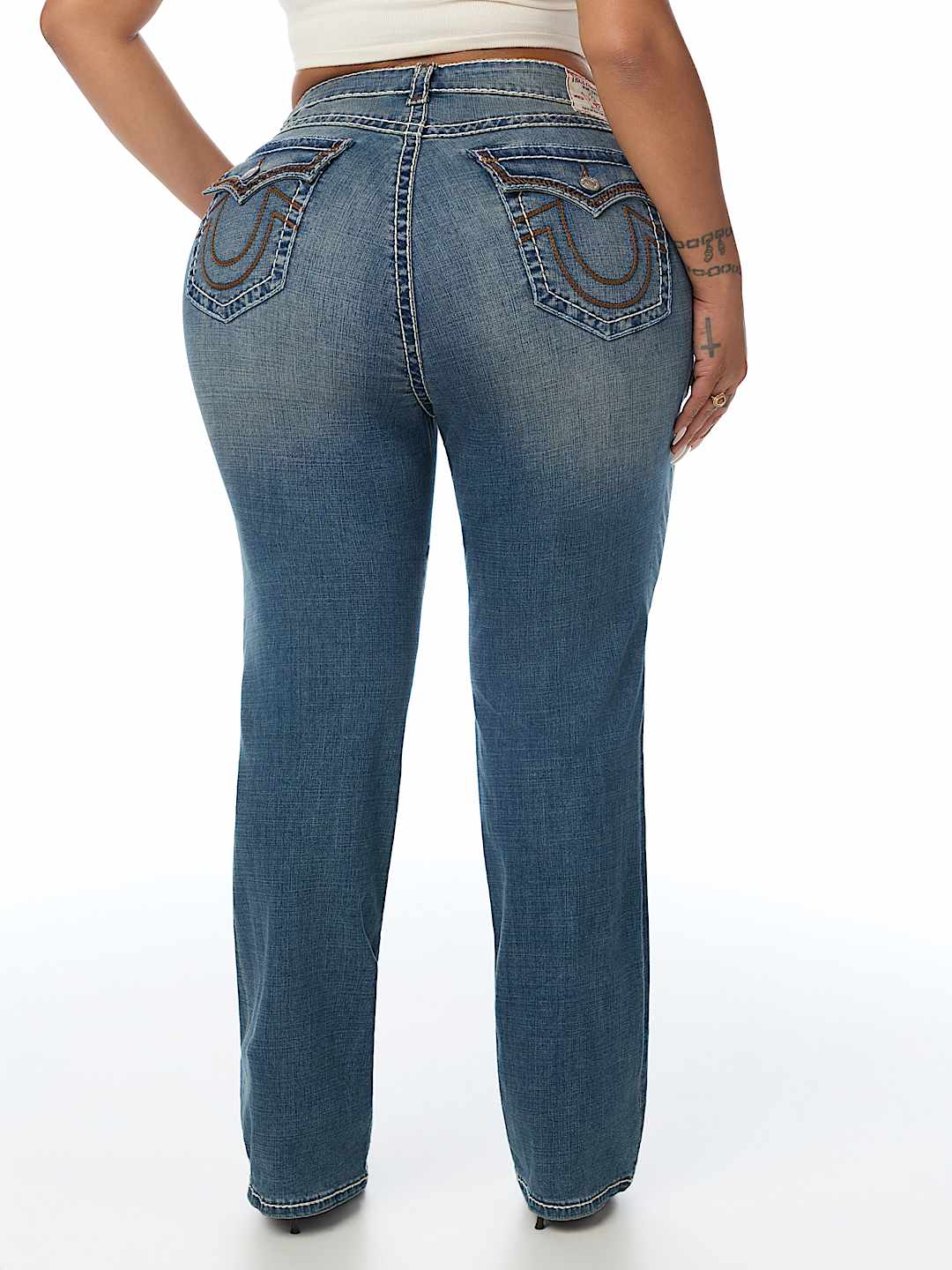 PLUS BILLIE MID RISE SUPER T FLAP STRAIGHT JEAN