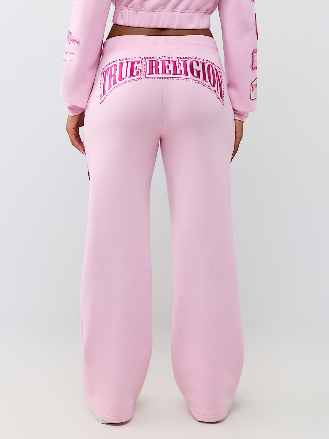 CRYSTAL PATCH MID RISE STRAIGHT LEG SWEATPANT