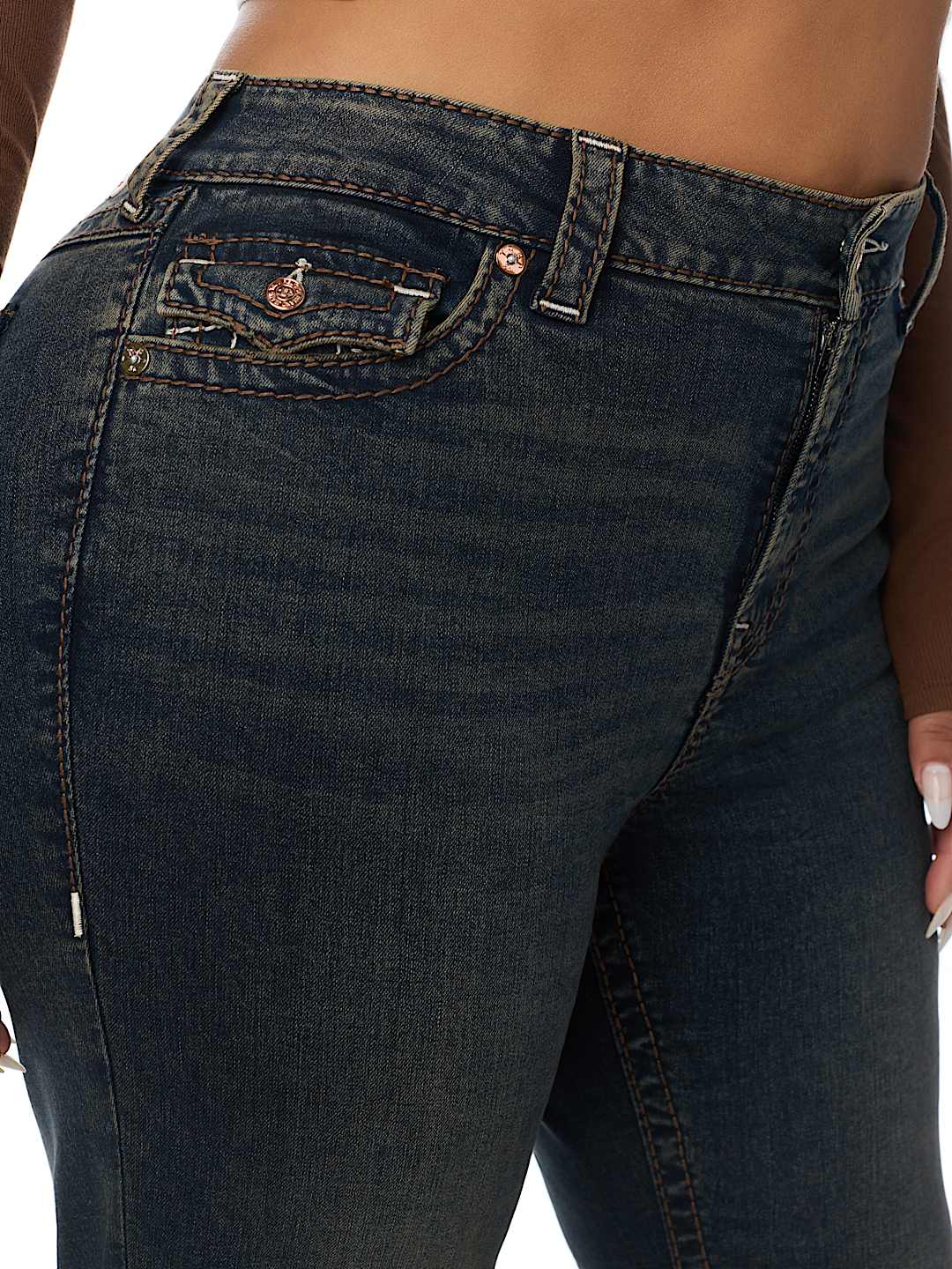 PLUS BILLIE MID RISE BIG T FLAP STRAIGHT JEAN