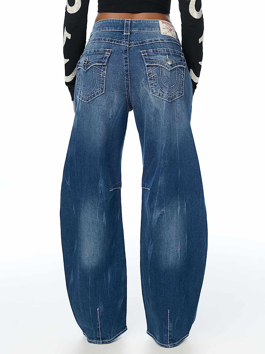 BAILEY MID RISE WESTERN BIG T FLAP BARREL JEAN