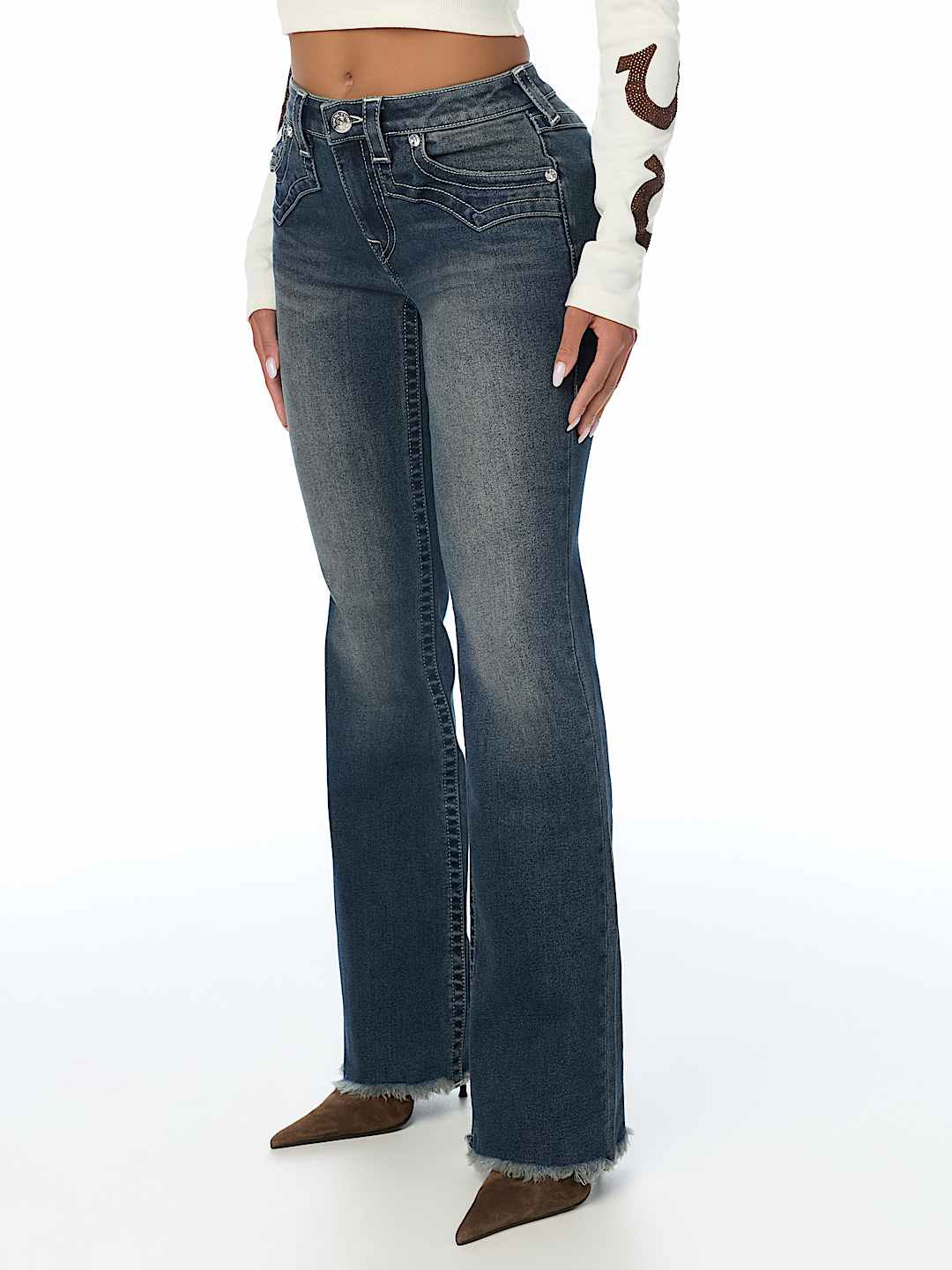 BECCA MID RISE WESTERN FLAP BOOTCUT JEAN